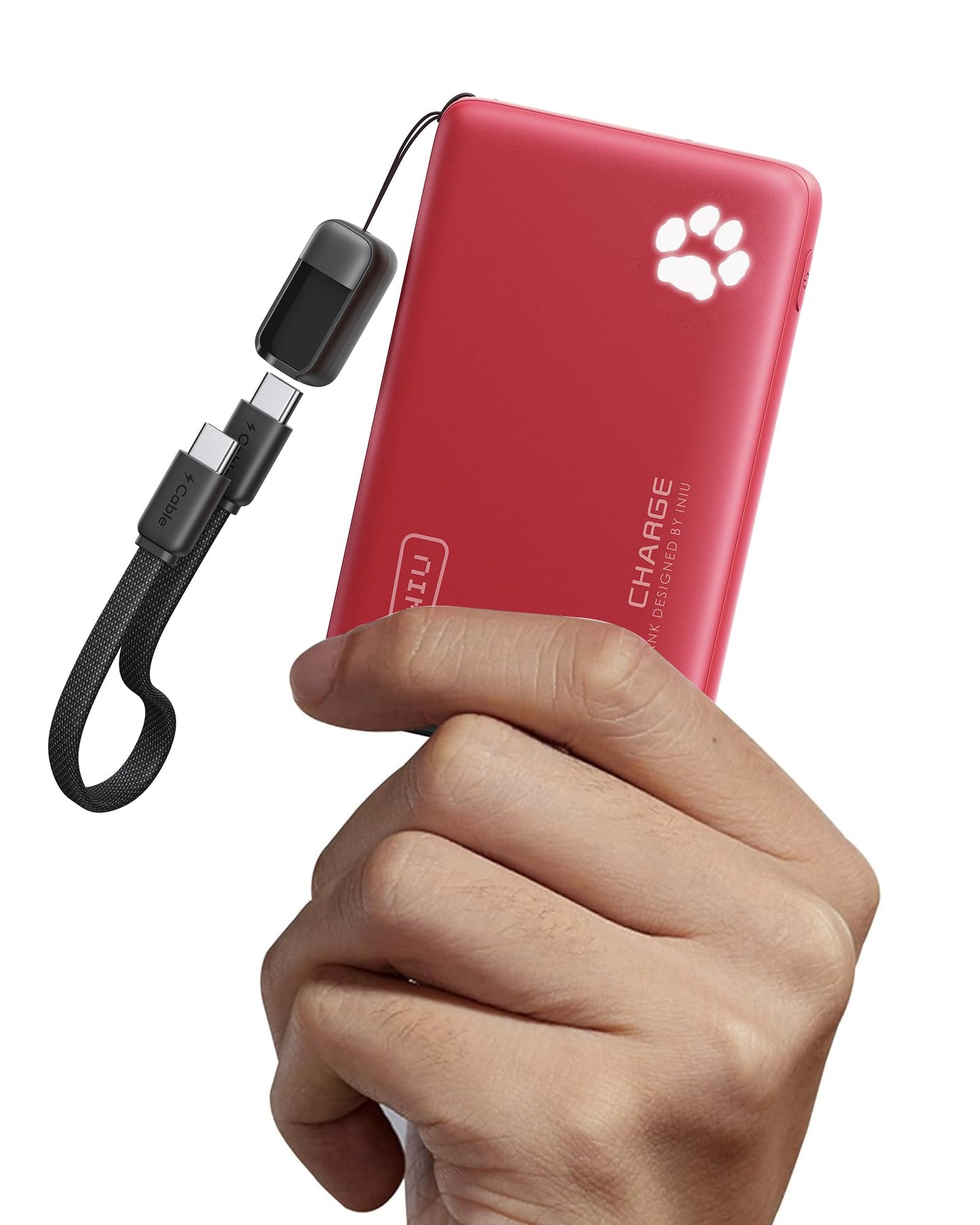 INIU Power Bank, 45W 10000mAh Power Bank Lightest and Small But Strong (USB C In & Out), PD3.0 External Mobile Phone Batteries with Flashlight, Compatible with iPhone 17 16 15 Pro Max Mini Samsung S24 S23, Red - P41