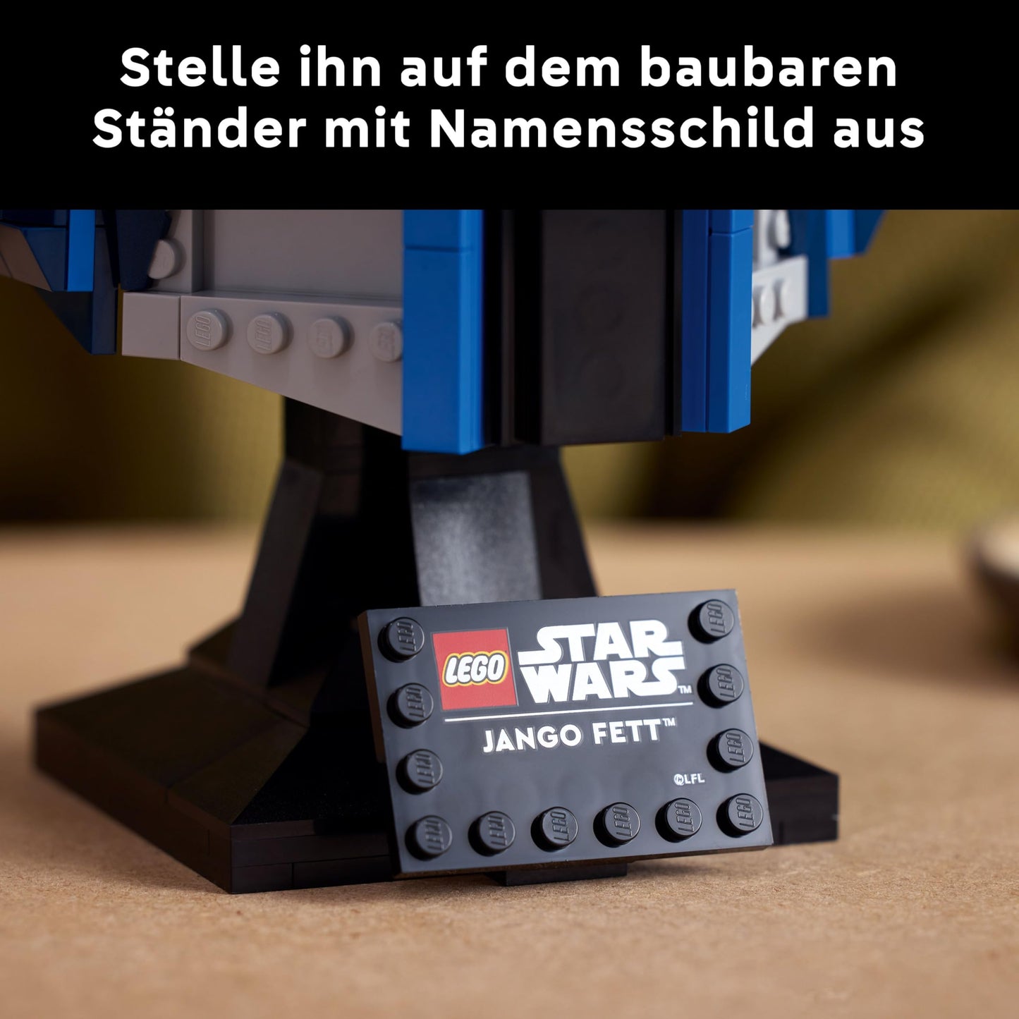 LEGO Star Wars 75408 Jango Fett Helmet - Mandalorian building set for adults - model with stand, nameplate and adjustable antenna - gift for fans of Attack of the Clones