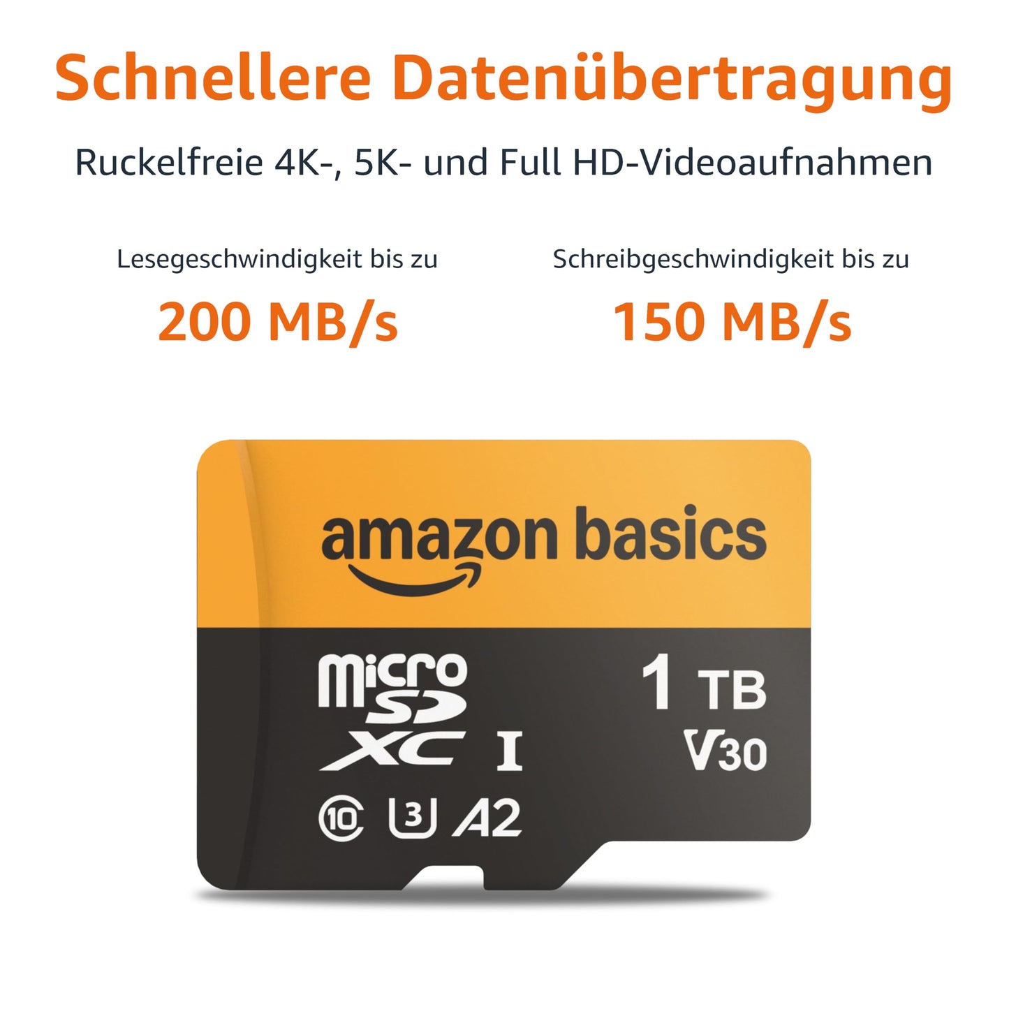 Amazon Basics 1TB microSDXC Card with Adapter, Read Speed up to 200MB/s, Pack of 1 - LSMICRO1TBGU3-H