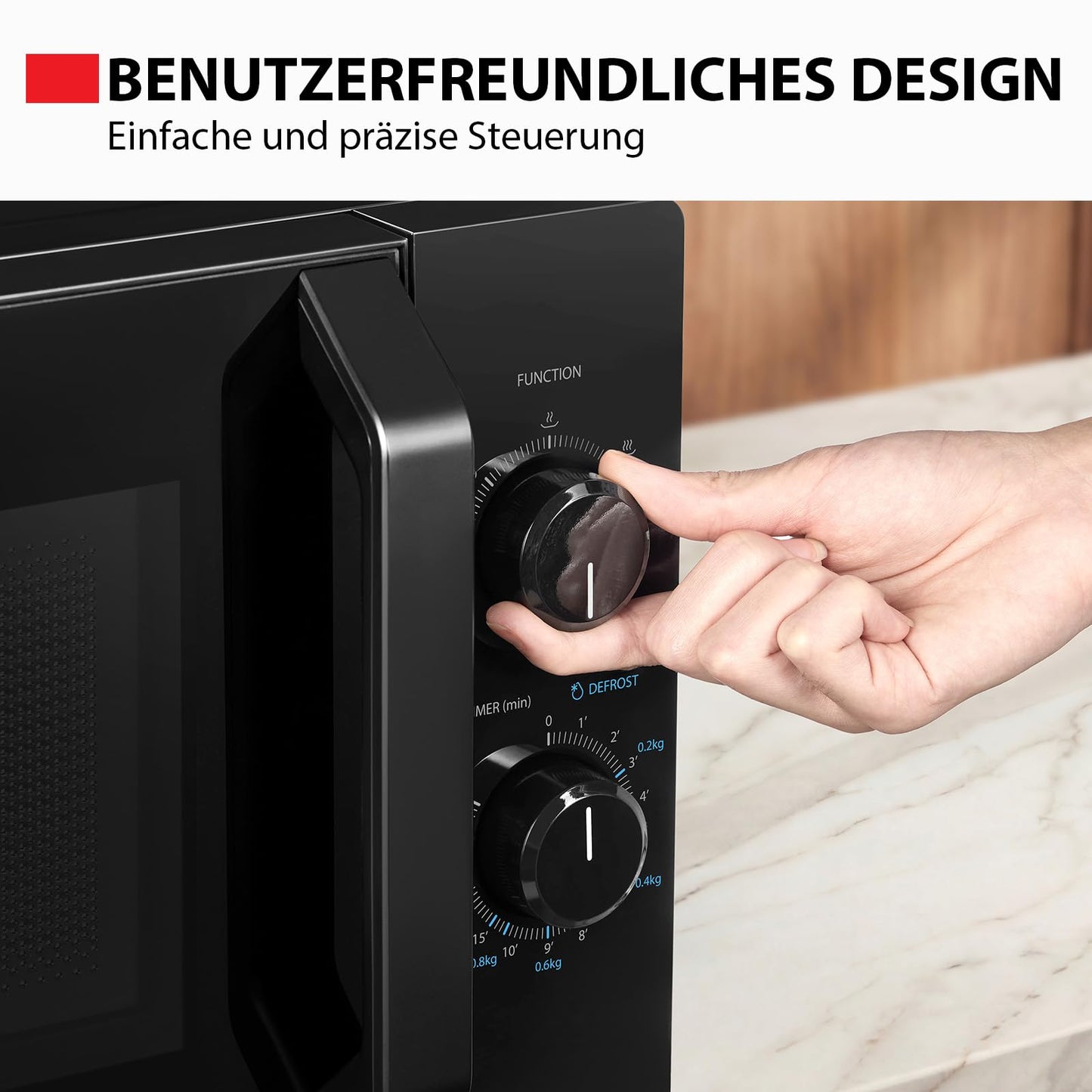 Toshiba MW2-MM20PE(BK) Freestanding microwave/solo microwave/20L/700W/5 power levels with practical defrost function/LED lighting in the interior/black