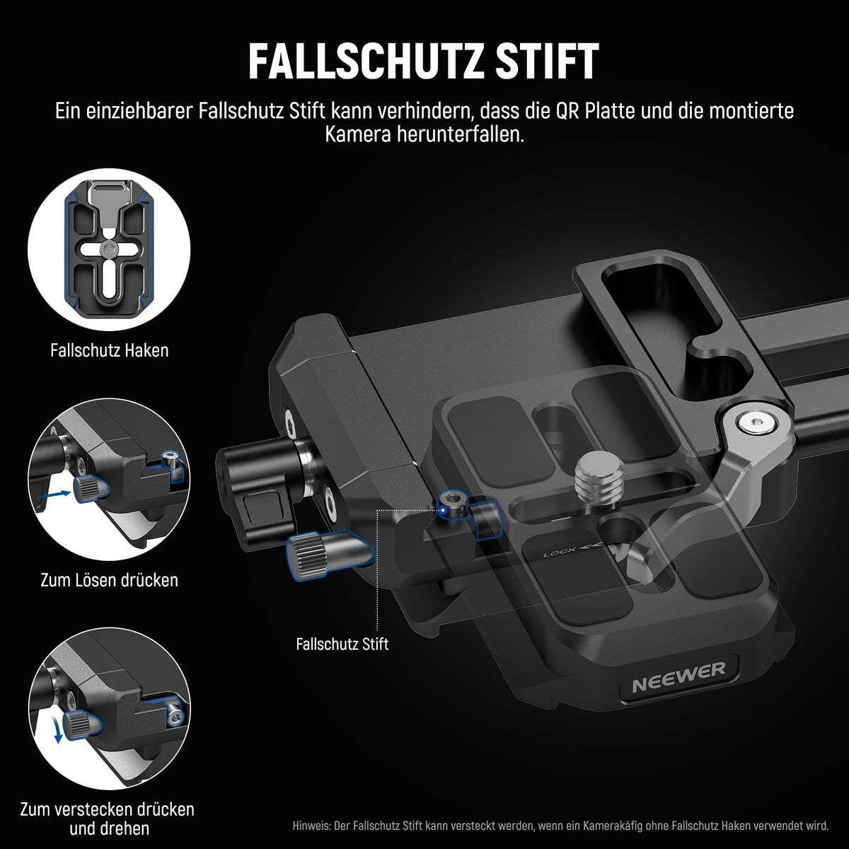 NEEWER Foldable V-Mount Battery Plate with Arca-Type Camera Base Plate for RS4 RS3 Gimbal & Tripod, Lightweight DSLR Camera Video Rig, Compatible with SmallRig V Lock Battery and Cage, PS015 - B0D6975NBR