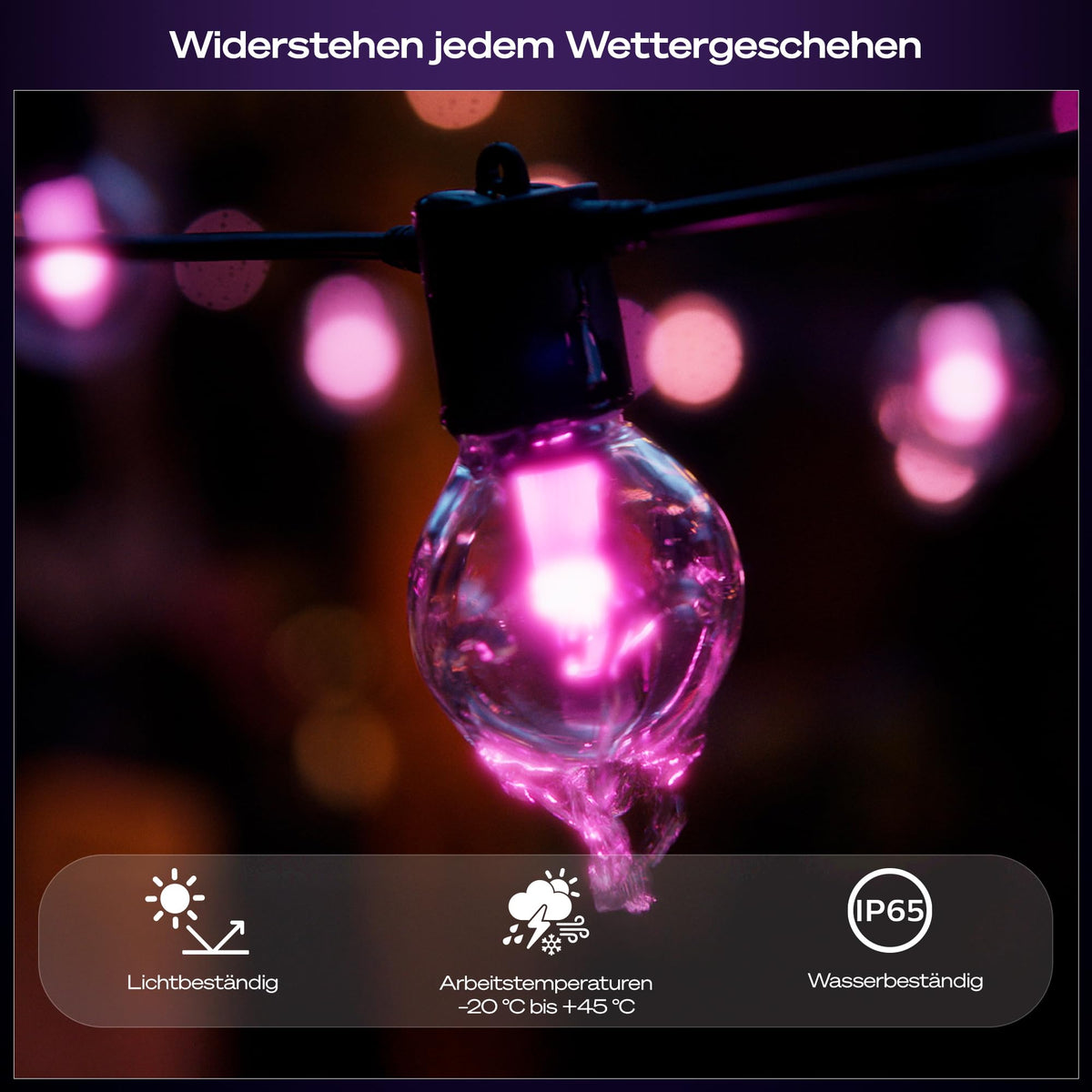 Philips Hue Festavia Globe Sârmă de lumini exterioare, 7m, 10 globuri de lampă - 929004581801