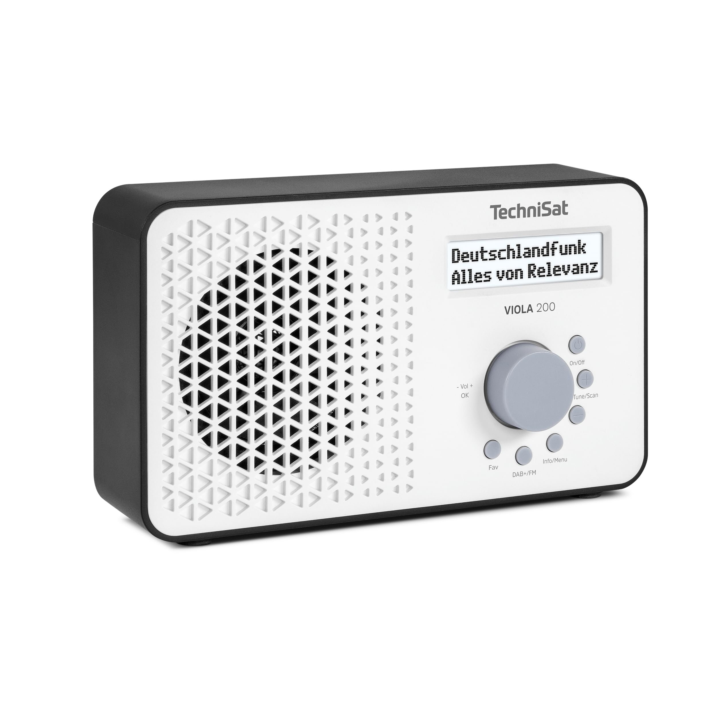 TechniSat Viola 200 - portable DAB+/FM radio (with LCD display, telescopic antenna, favorite memory, headphone jack, mains & battery operation, mono speaker, RDS, PLL) white/black - 0000/2936