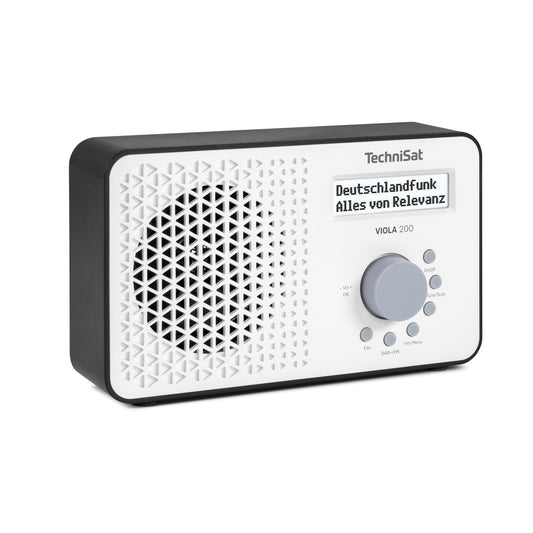 TechniSat Viola 200 - portable DAB+/FM radio (with LCD display, telescopic antenna, favorite memory, headphone jack, mains & battery operation, mono speaker, RDS, PLL) white/black - 0000/2936