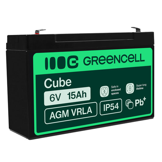 Green Cell AGM 6V 15Ah Battery VRLA Lead Battery Lead Battery Replacement Battery Gel Battery Battery Cycle Resistant Unmanned Toy Electric Toy Alarm Emergency Power Children's Vehicles Children's Quad - AGM40