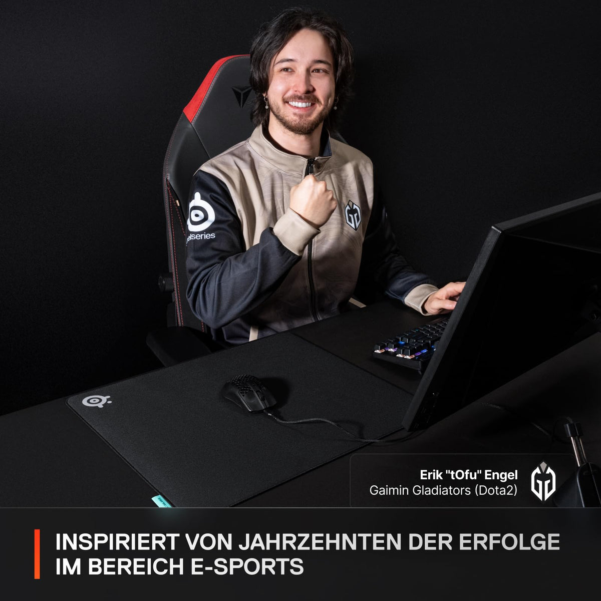 Steelseries QcK XL Performance Balance Gaming-Mauspad – Densitate extra pentru alunecare lină – Margini plate, cusute – Bază din neopren anti-alunecare – 900 x 400 mm – FPS, MOBA, RTS, MMO - 63433