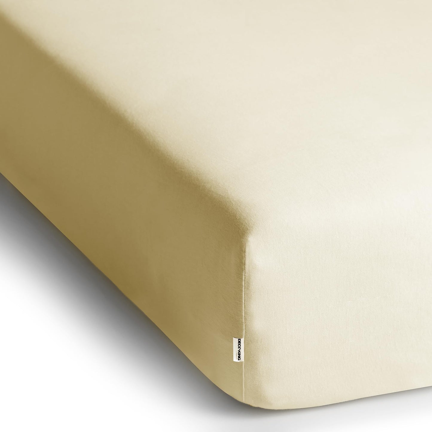 DecoKing fitted sheet 200x220 220x240 cm 100% combed cotton cream fitted sheets jersey box spring bed Amber 200 x 220 220 x 240