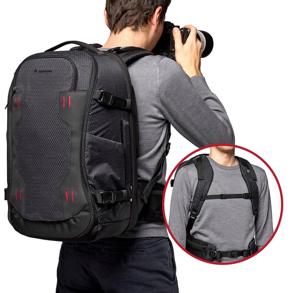 Manfrotto PRO Light Flexloader L, Professional Backpack for Cameras, Expandable Bag for 3-Axis Gimbal Stabilizer, Multiple Tripod Mounting Points, Interchangeable Compartments, Black - MB