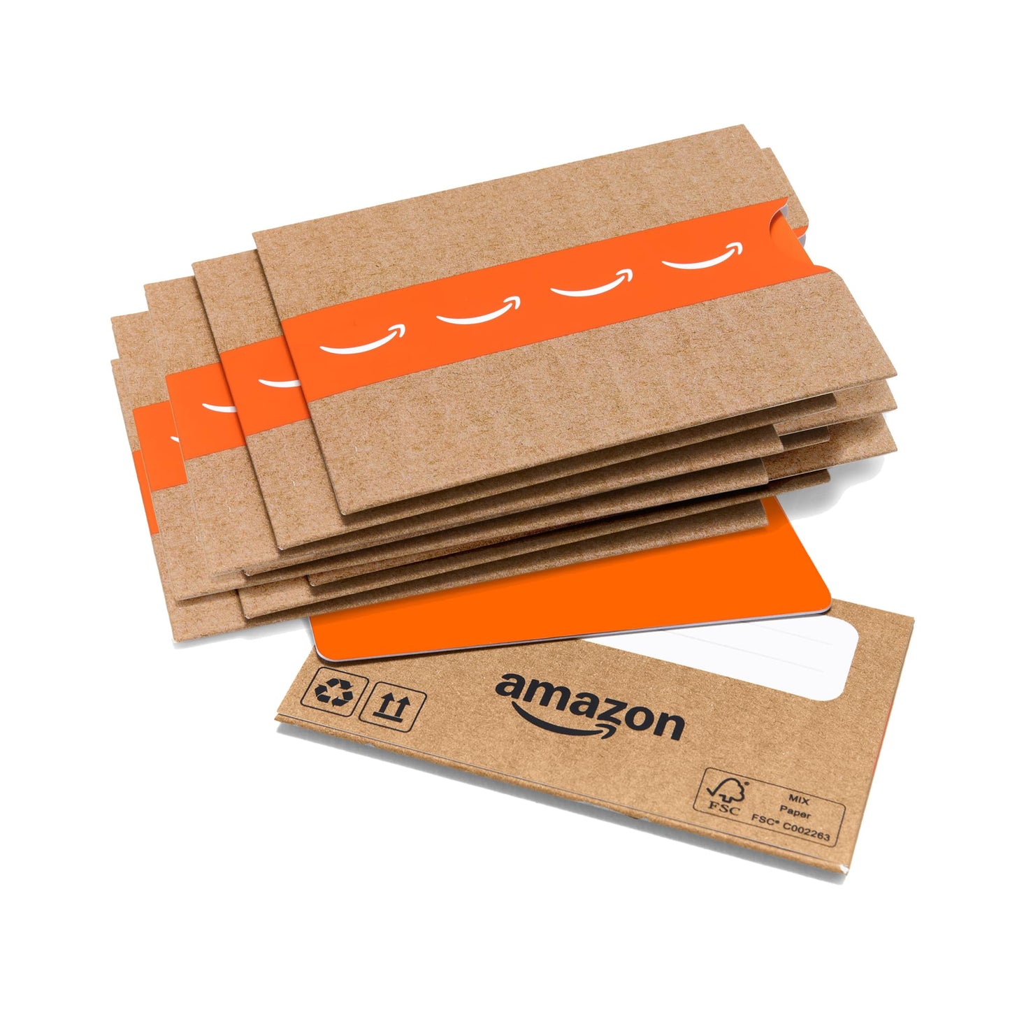Amazon Physical Gift Card - Mini Amazon Sleeve Multi-Pack (Pack of 10) - Fixed
