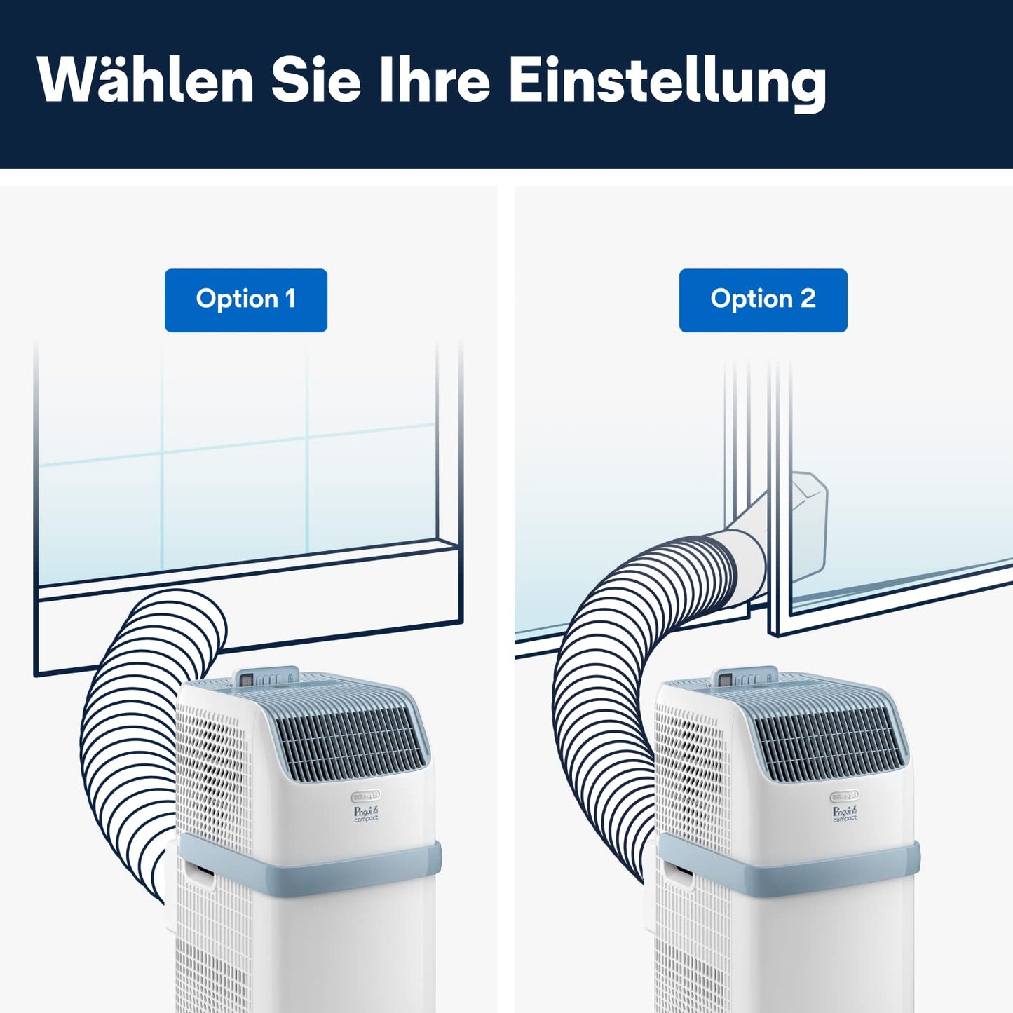 De'Longhi Pinguino - Mobile air conditioning unit, for rooms up to 21.5 m²fan, 8300 BTU, quiet operation, remote control, 24h timer, energy efficiency class A