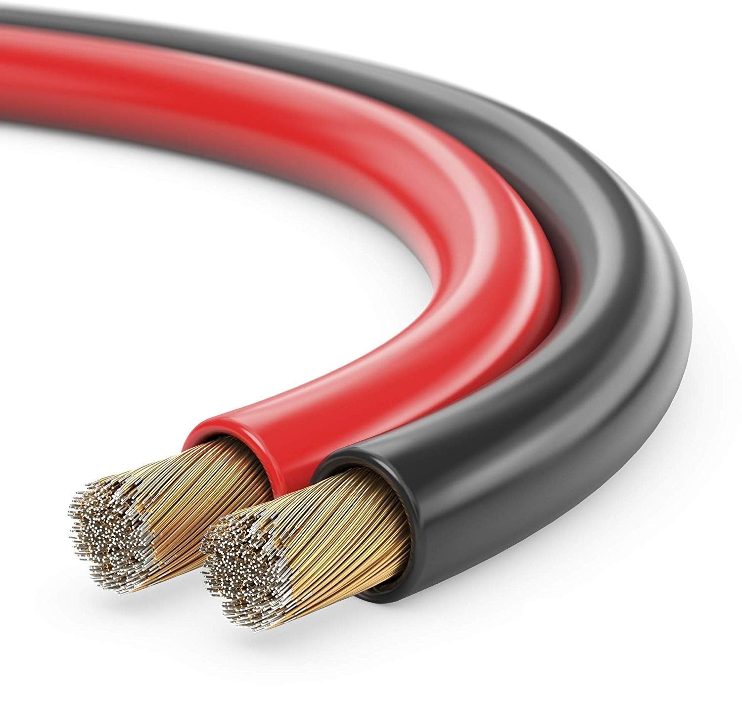 sonero® 50 meters 2x2.50mm² CCA speaker cable / speaker cable, color: red/black - S-SC2250RB-50