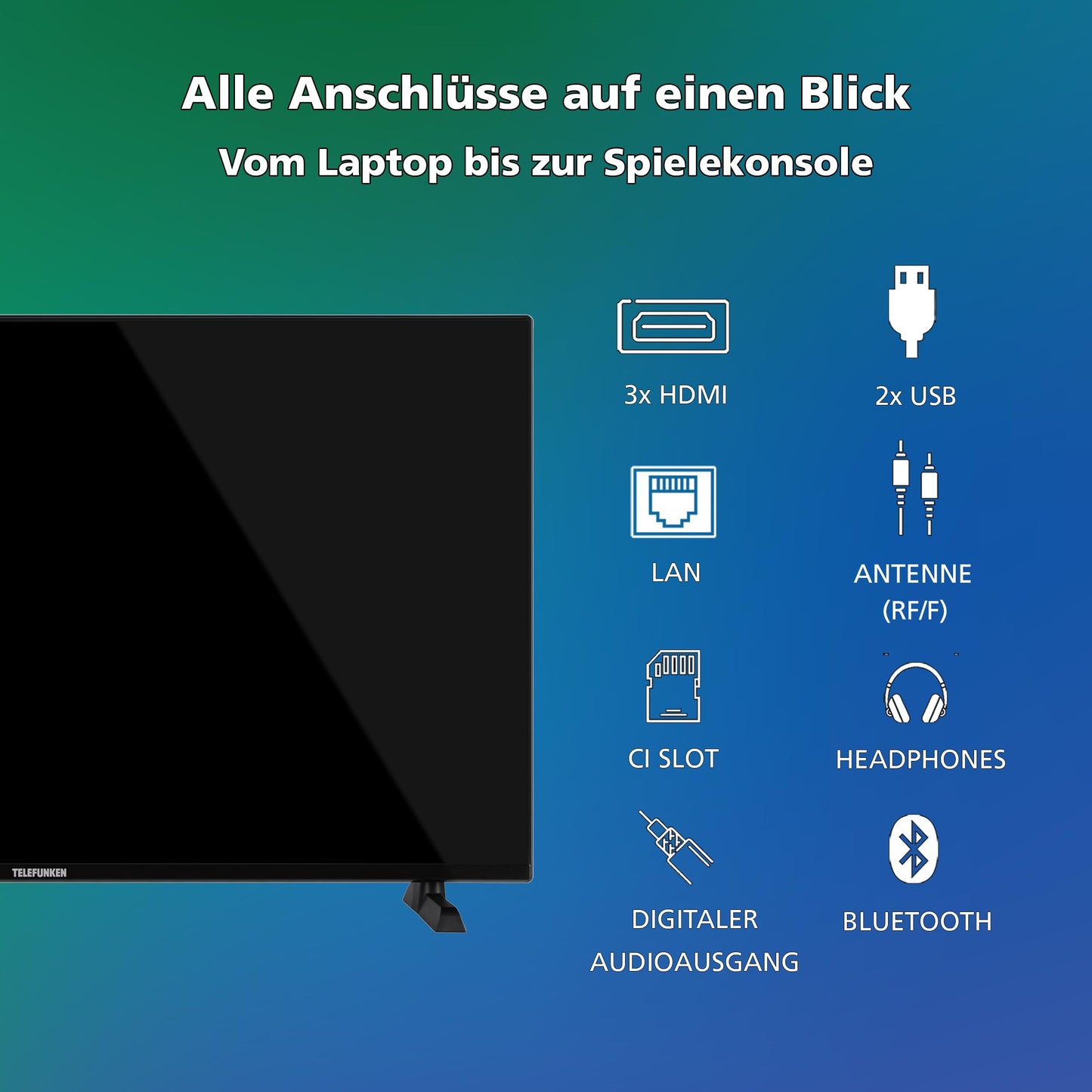TELEFUNKEN QLED TV 50 inch Smart TV VIDAA QU50VP750S 4K TV UHD, HDR TV with Dolby Vision, Dolby Atmos, triple tuner and 6 months HD+ incl., LED TV black