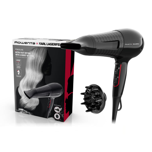 Rowenta x Karl Lagerfeld Powerline Hair Dryer, 2100 Watt, Ion Booster - CV591L