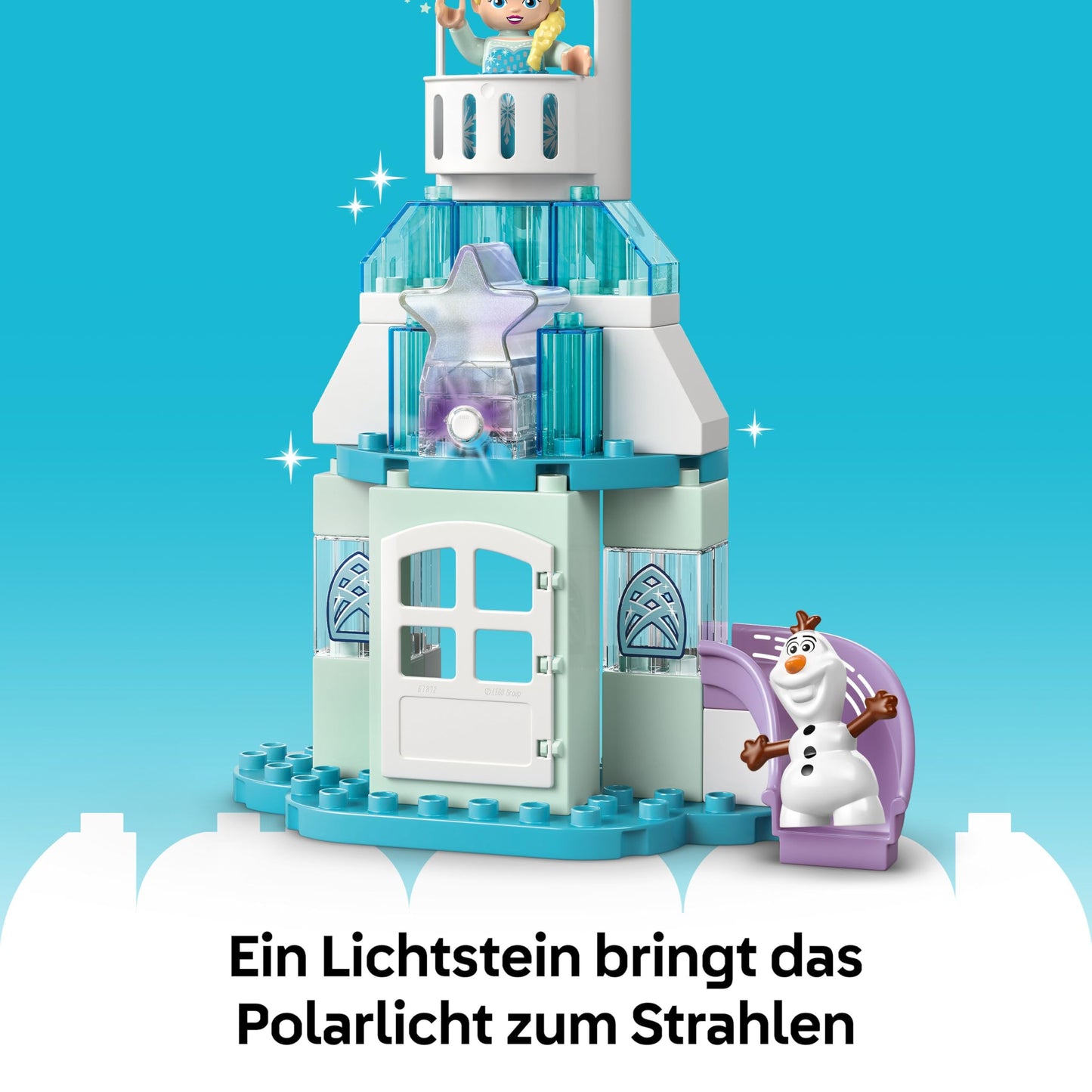 LEGO DUPLO │ Disney Anna and Elsa's Party in the Ice Palace - Frozen toy with ELSA figure, light brick & accessories - toddler motor skills toy from 2 years - minifigures for girls and boys - 10455