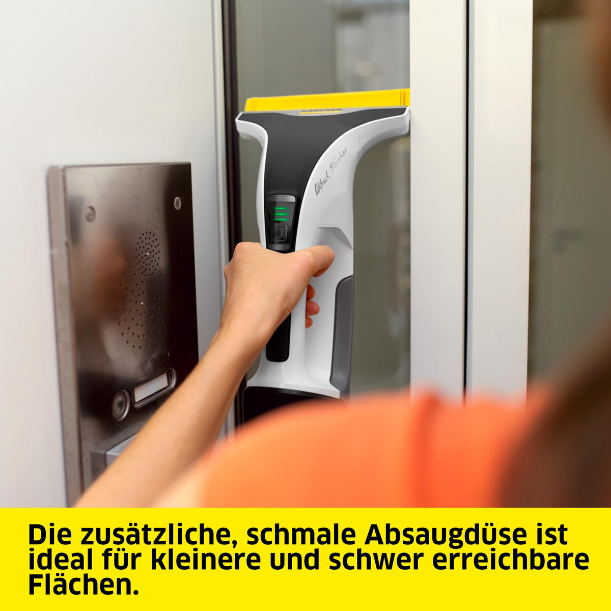 KÄRCHER Window Vacuum WV 8 Signature Line with Xtra!Flex® silicone lip, battery life: 55 min, dirty water tank: 150 ml, 2 suction nozzles, adjustable spray bottle with 2 microfiber cleaning pads. - 1.633-785.0