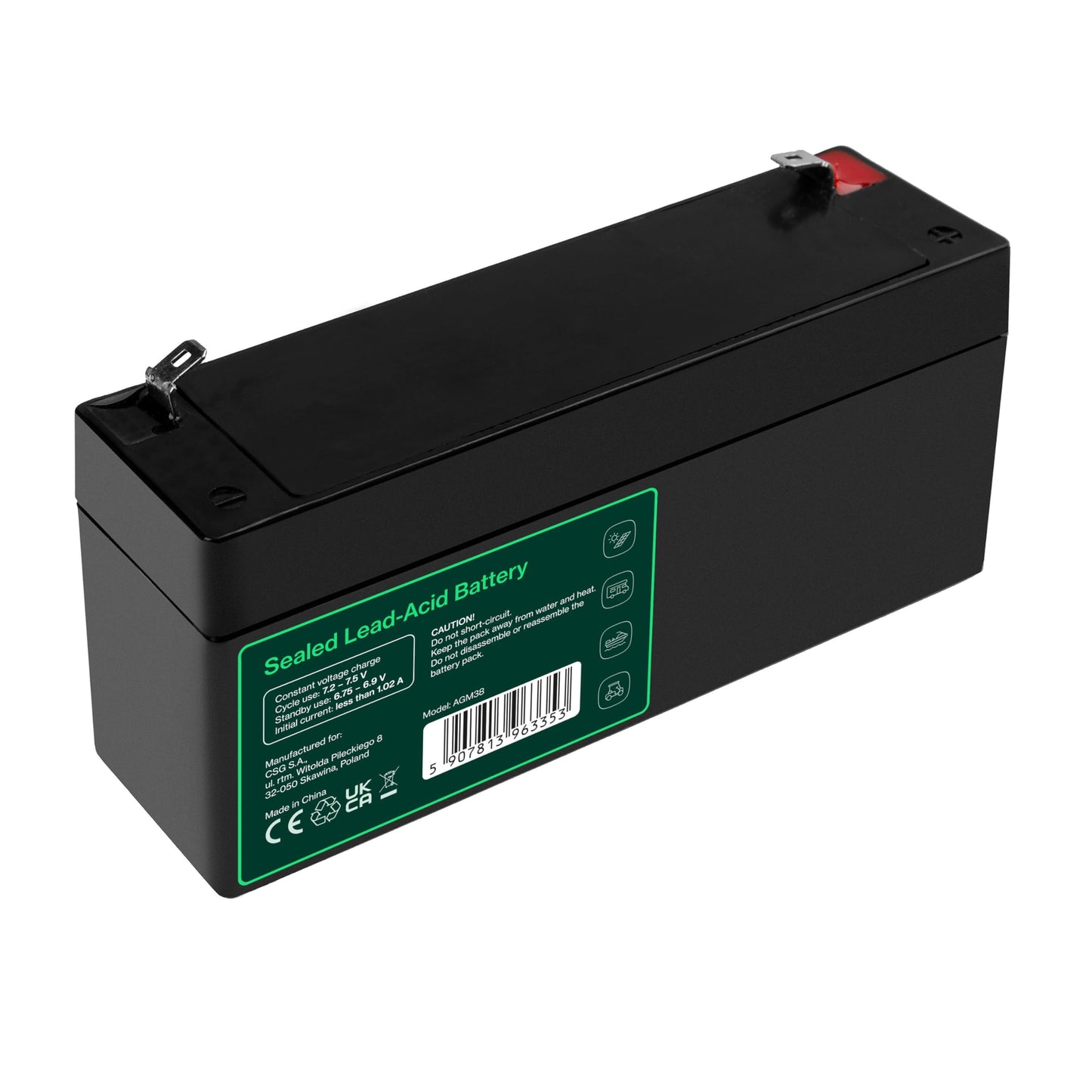 Green Cell® AGM 6V 3.4Ah battery fleece battery VRLA lead battery lead battery replacement battery battery supply battery cycle-proof maintenance-free for electric toys alarm emergency power hospital bed - AGM38