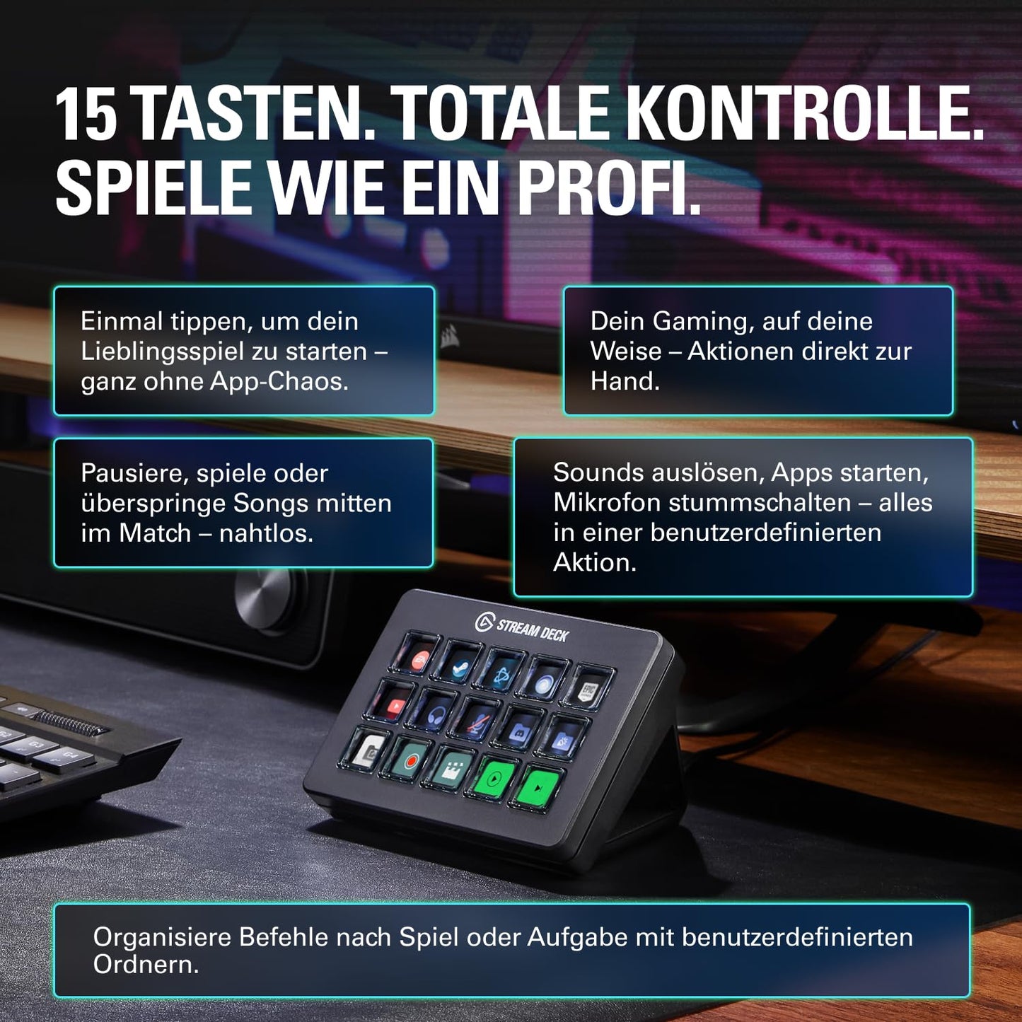 Elgato Stream Deck Scissor Keys, Workflow Controller - 20GBL9901