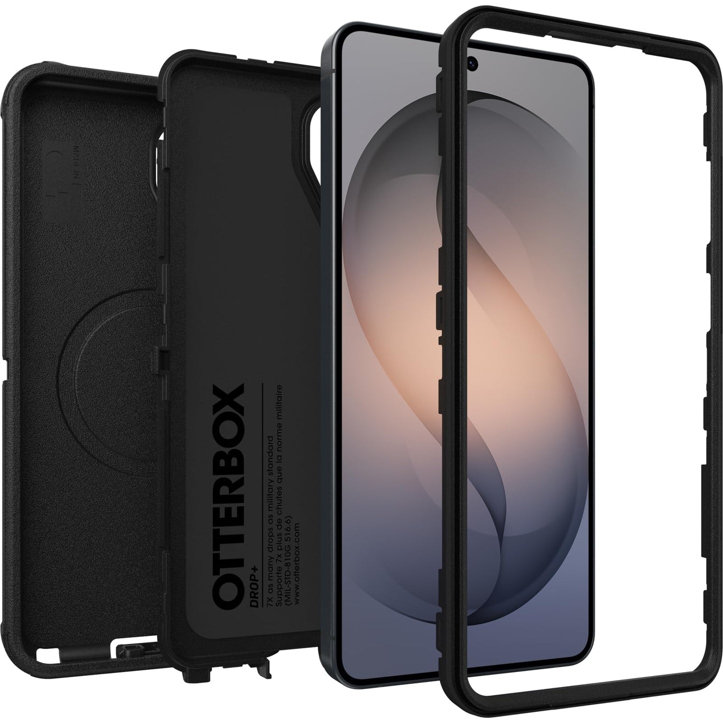 OtterBox Defender Series Pro Case with Magnets for Samsung Galaxy S26+ Shockproof Drop Proof Ultra Heavy Duty Protective Case 7X Military Grade Tested Black - 77-99858
