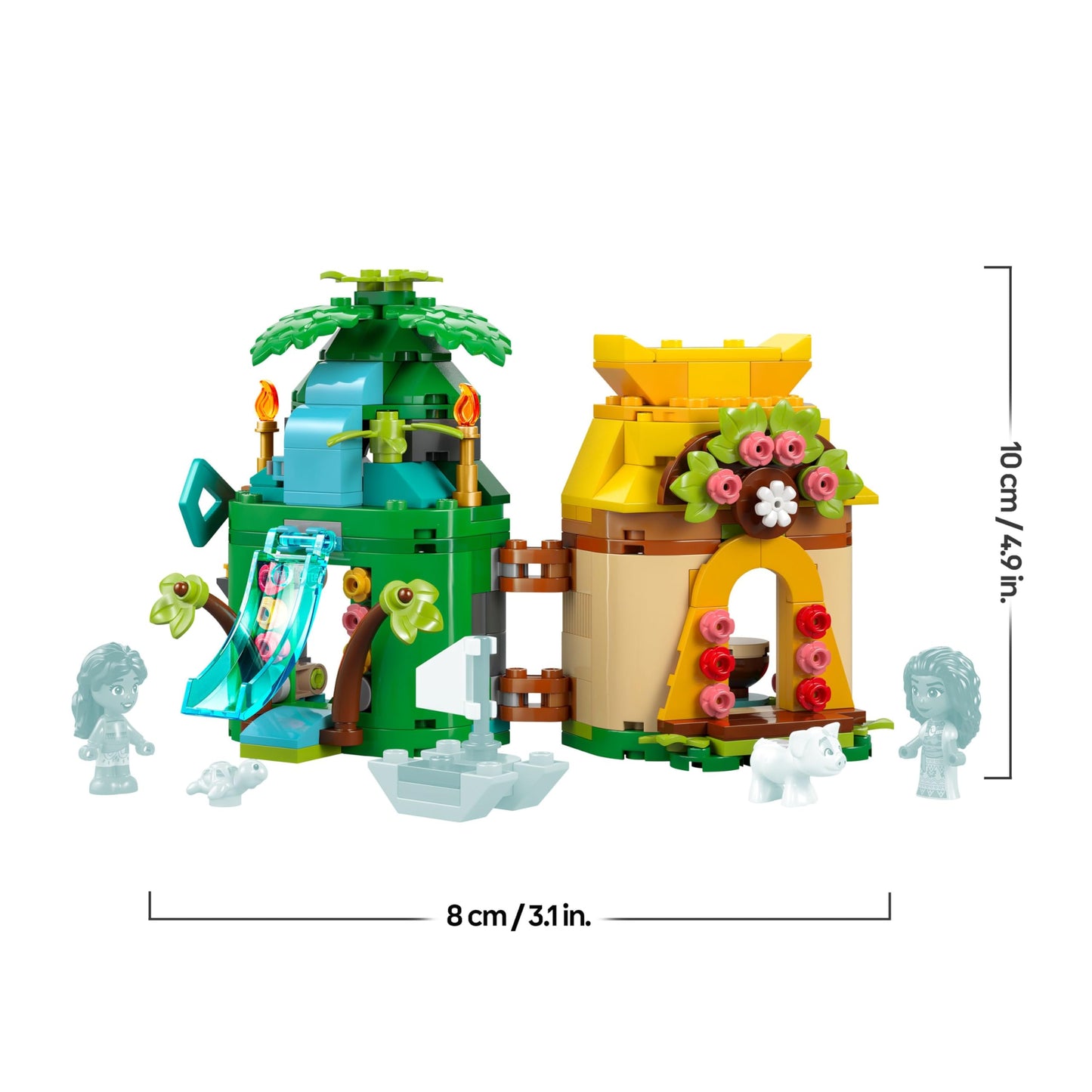 LEGO ǀ Disney Moana 2: Moana's Island Fun - Toy with 2 minifigures, a playhouse, a water slide & accessories - children's play set - birthday gift for girls aged 5 and over - 43260