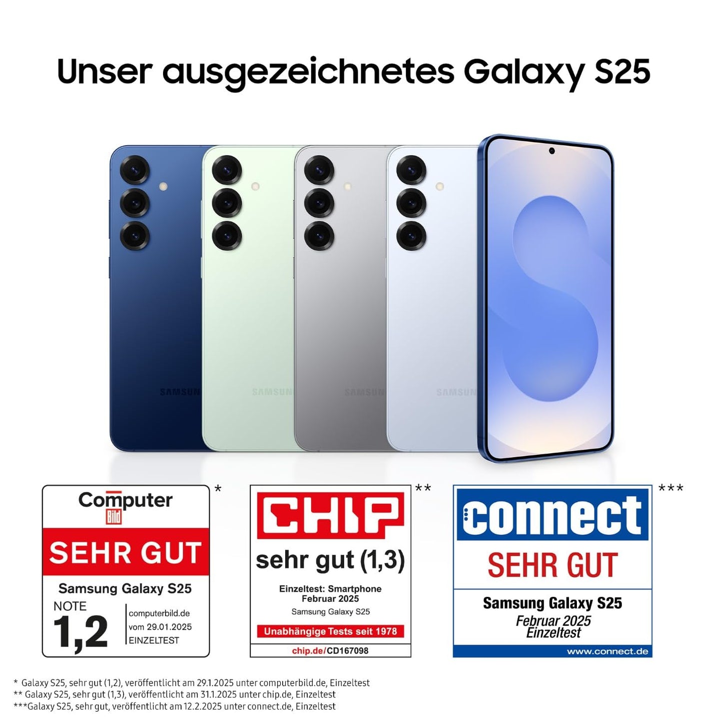Samsung Galaxy S25 AI smartphone with Galaxy AI, no contract, mobile phone with Android, 12 GB RAM, 128 GB storage, 50 MP camera, Icyblue, 3 year manufacturer's warranty [Exclusively on Amazon] - F-MS931BLBDAMZ
