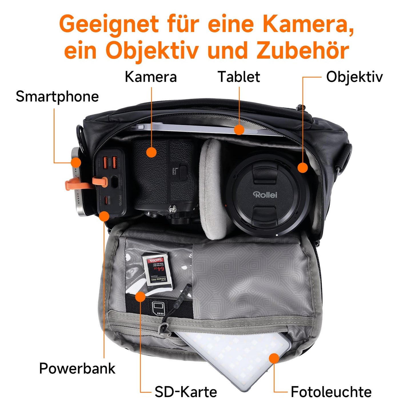Camera bag, Rollei Fotoliner Ocean Bag M camera bag medium photo bag - 27524