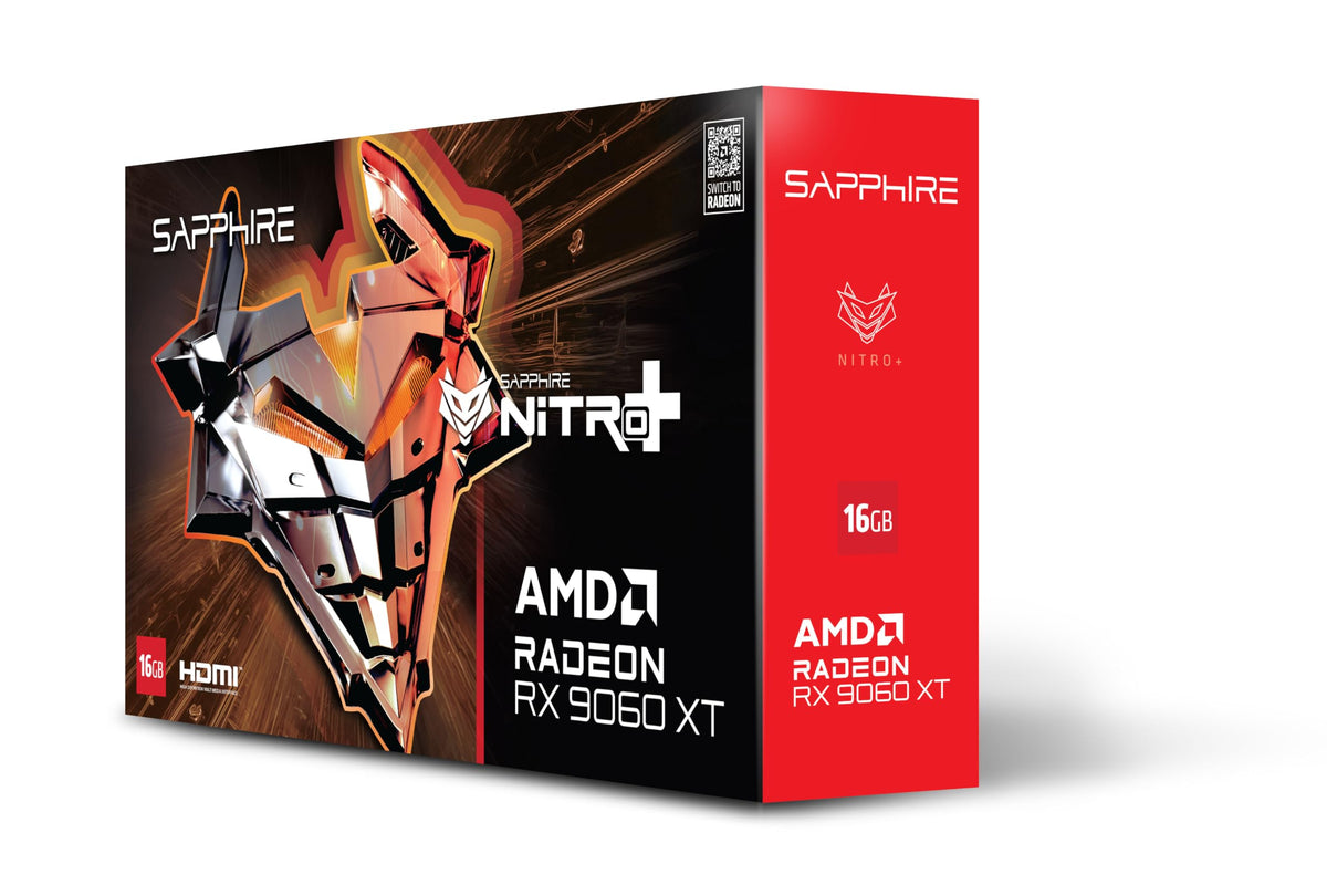 Sapphire Technology Carte Graphique Nitro Plus AMD Radeon RX 9060 XT Gaming OC 16GB Double HDMI-DP - 11350-01-20G