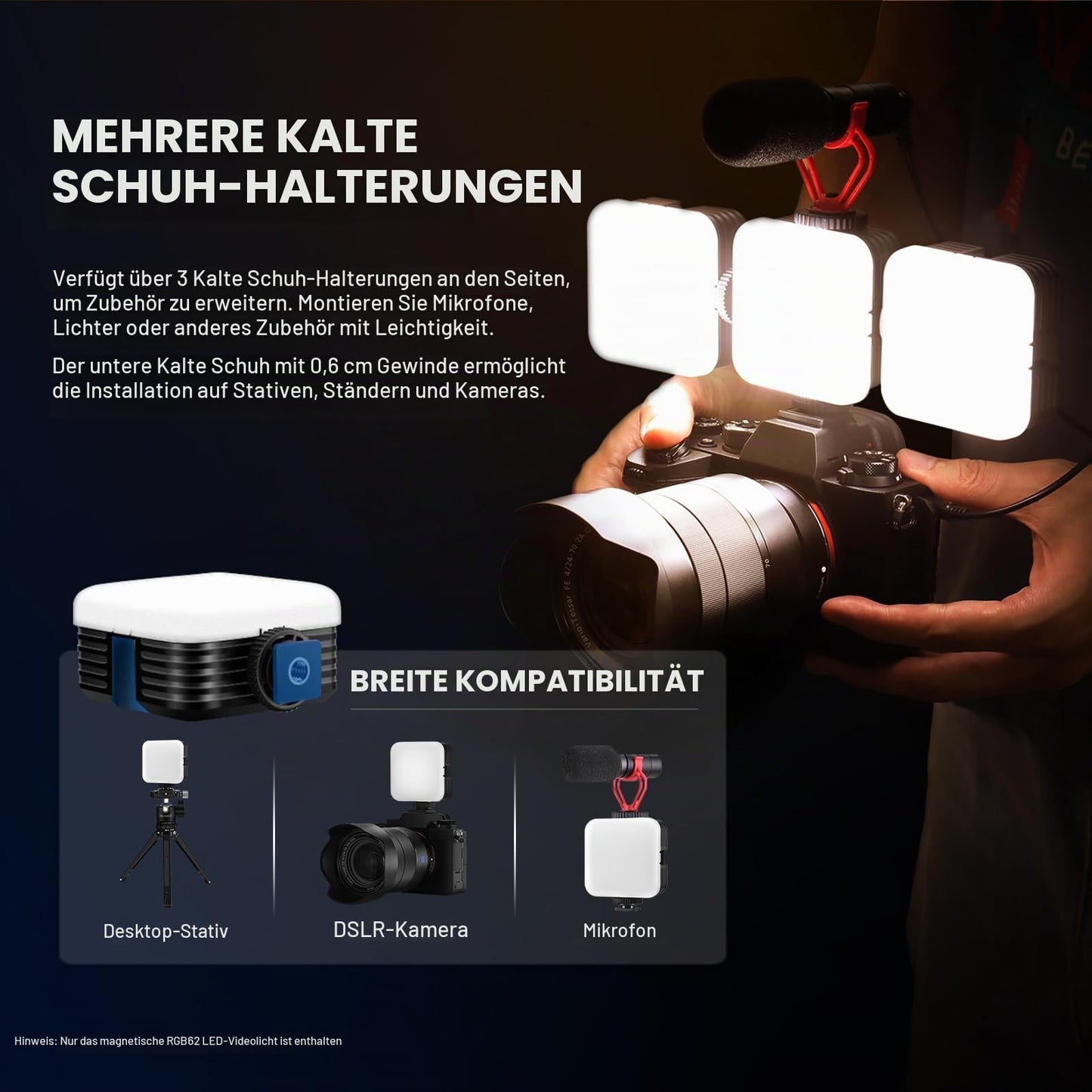 NEEWER RGB62 Magnetic RGB video light with improved app control