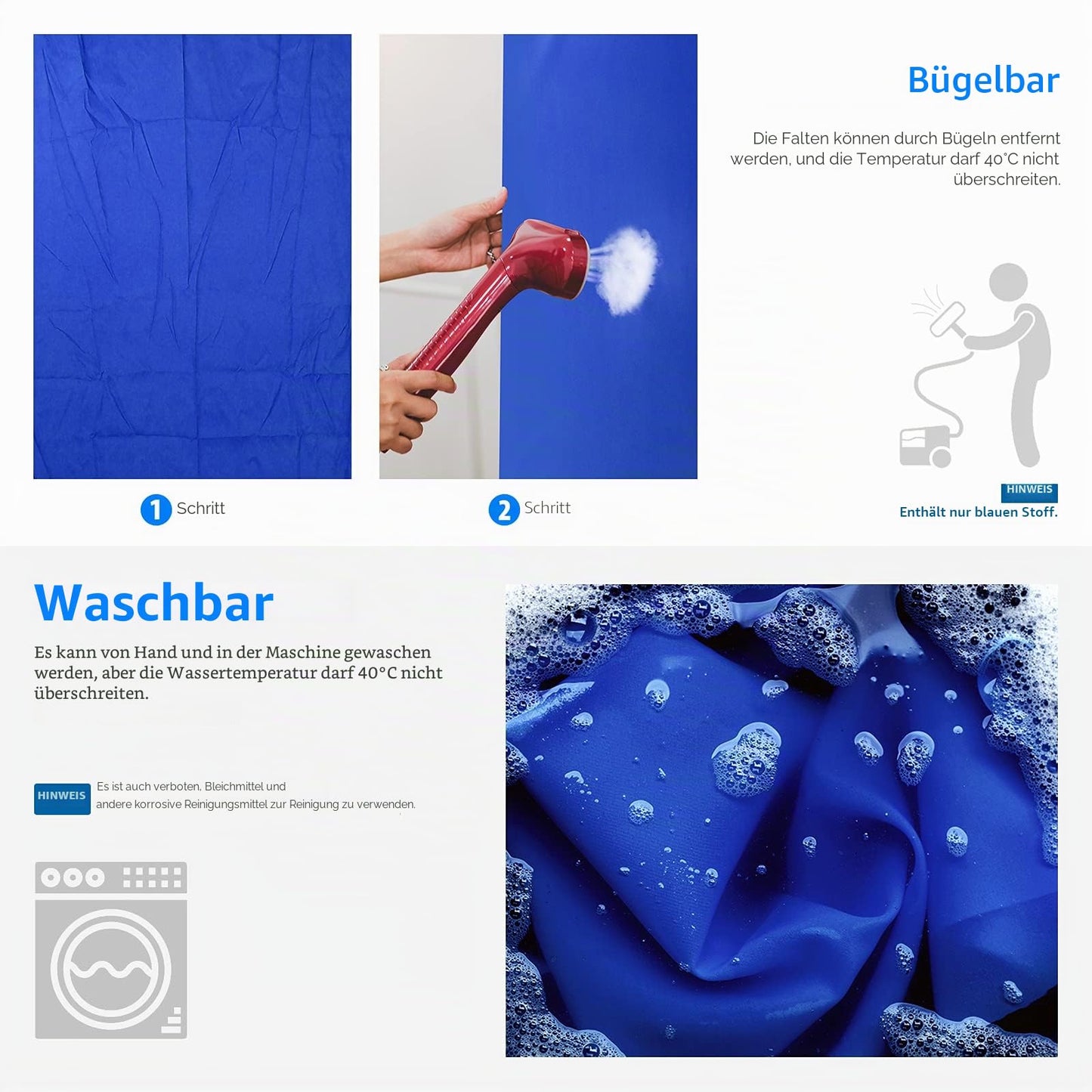 Neewer 3 x 3.6 m Photo Studio Premium Polyester Foldable Backdrop Background Blue - BD-1012