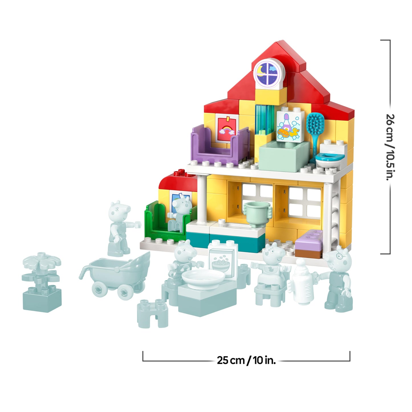 LEGO DUPLO Peppa Pig family house - educational toy to promote motor skills - Montessori toy with 5 figures & dollhouse accessories - gift for girls and boys aged 2 and over - 10467