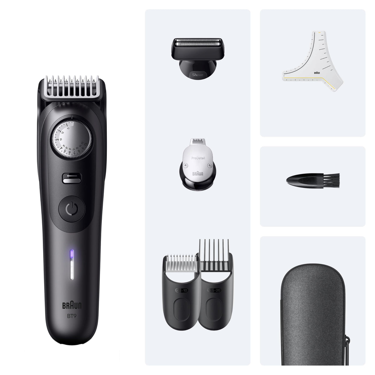 Braun Trimmer de barbă Series 9, Tăietor de barbă fără fir pentru bărbați, BT9525, Titan