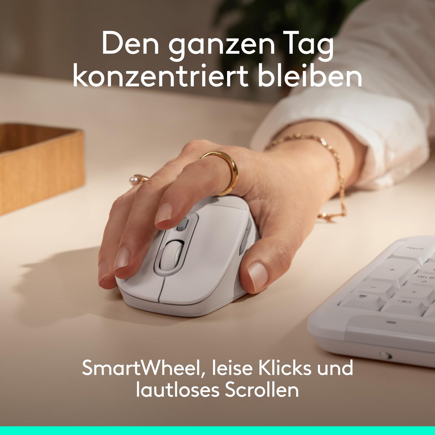 Logitech Signature Comfort Plus M850 L Wireless Mouse, Bluetooth Mouse with Palm Cushion, Silent Clicks, 24 Month Battery, Customizable Buttons, for Windows, Mac, iPad - White - 910-007716