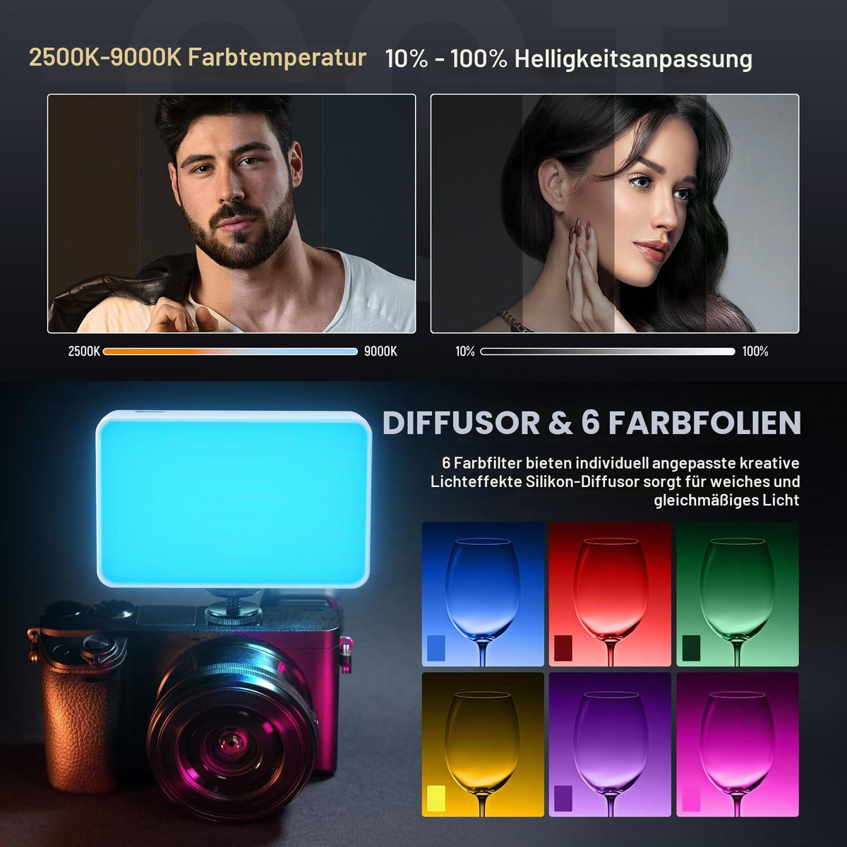 NEEWER Basics LED Hnady Selfie Light for iPhone Camera Laptop, BL120B