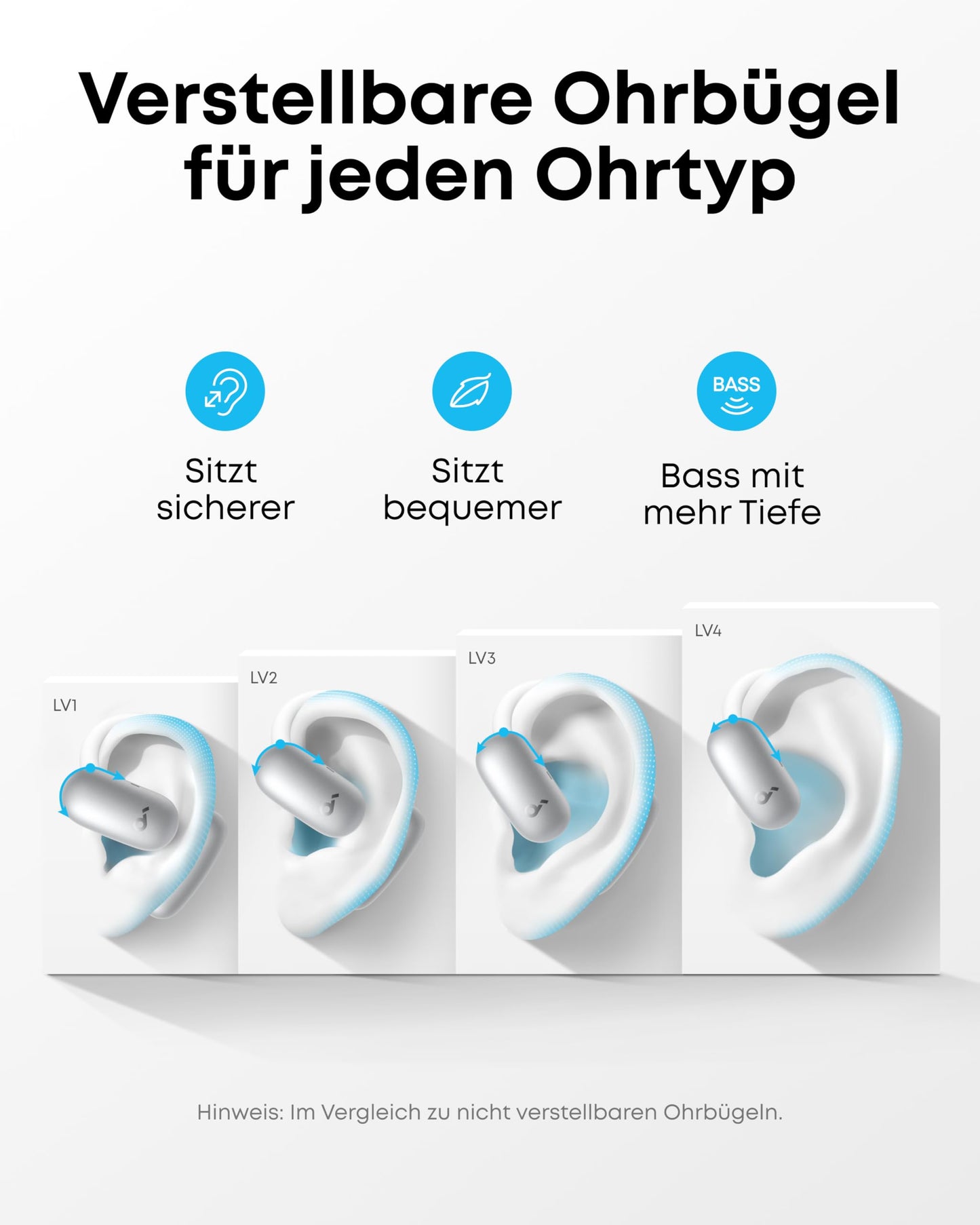 soundcore AeroFit 2 AI Assistant by Anker, open-ear headphones, pressure-free fit, twice as powerful bass, real-time translation, Hi-Res, 35 hours playback time, IP55 - A3874