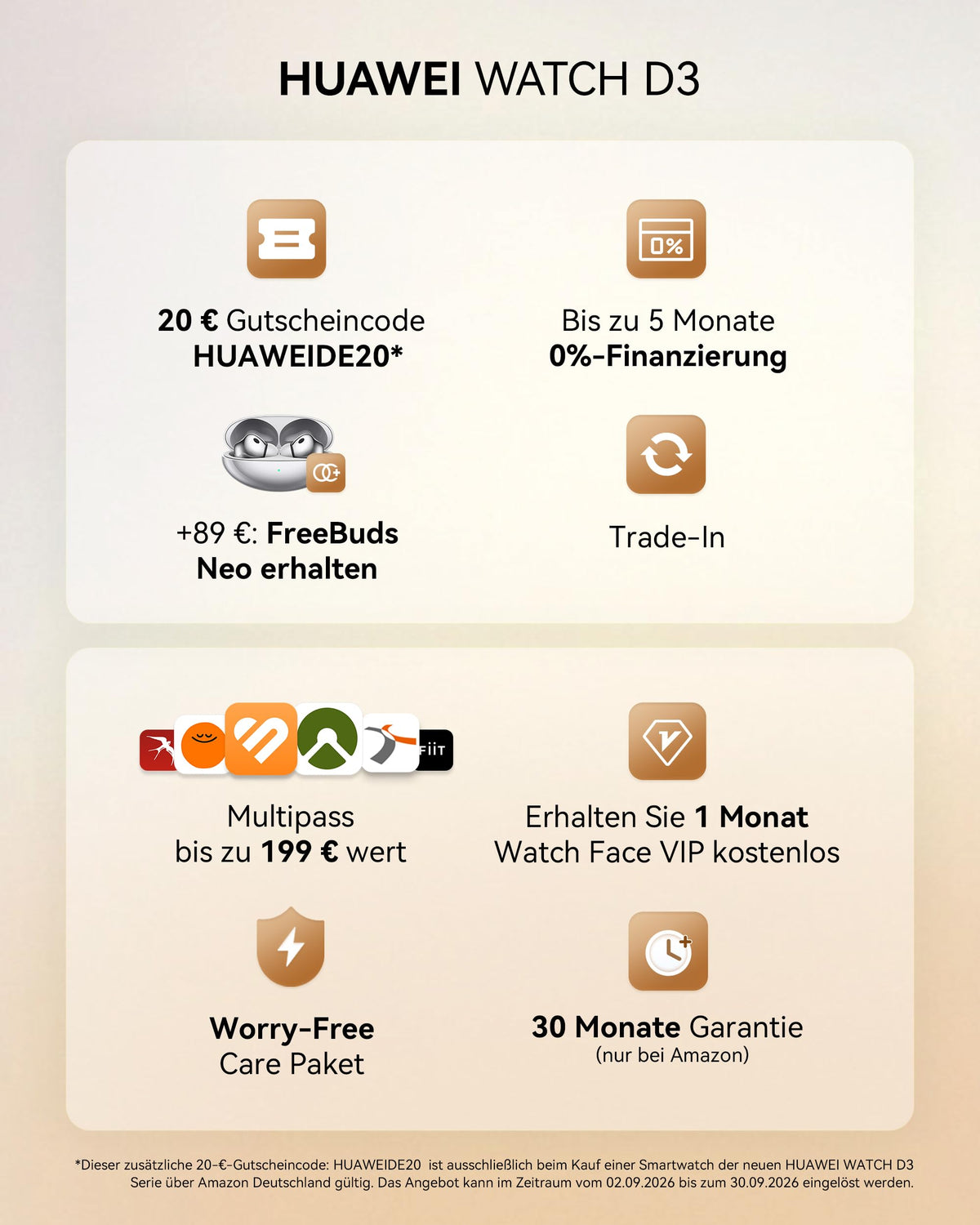 HUAWEI Watch D3 Smartwatch with Blood Pressure Measurement, 11.3 mm Profile, Mocha Gold - Riva-B19