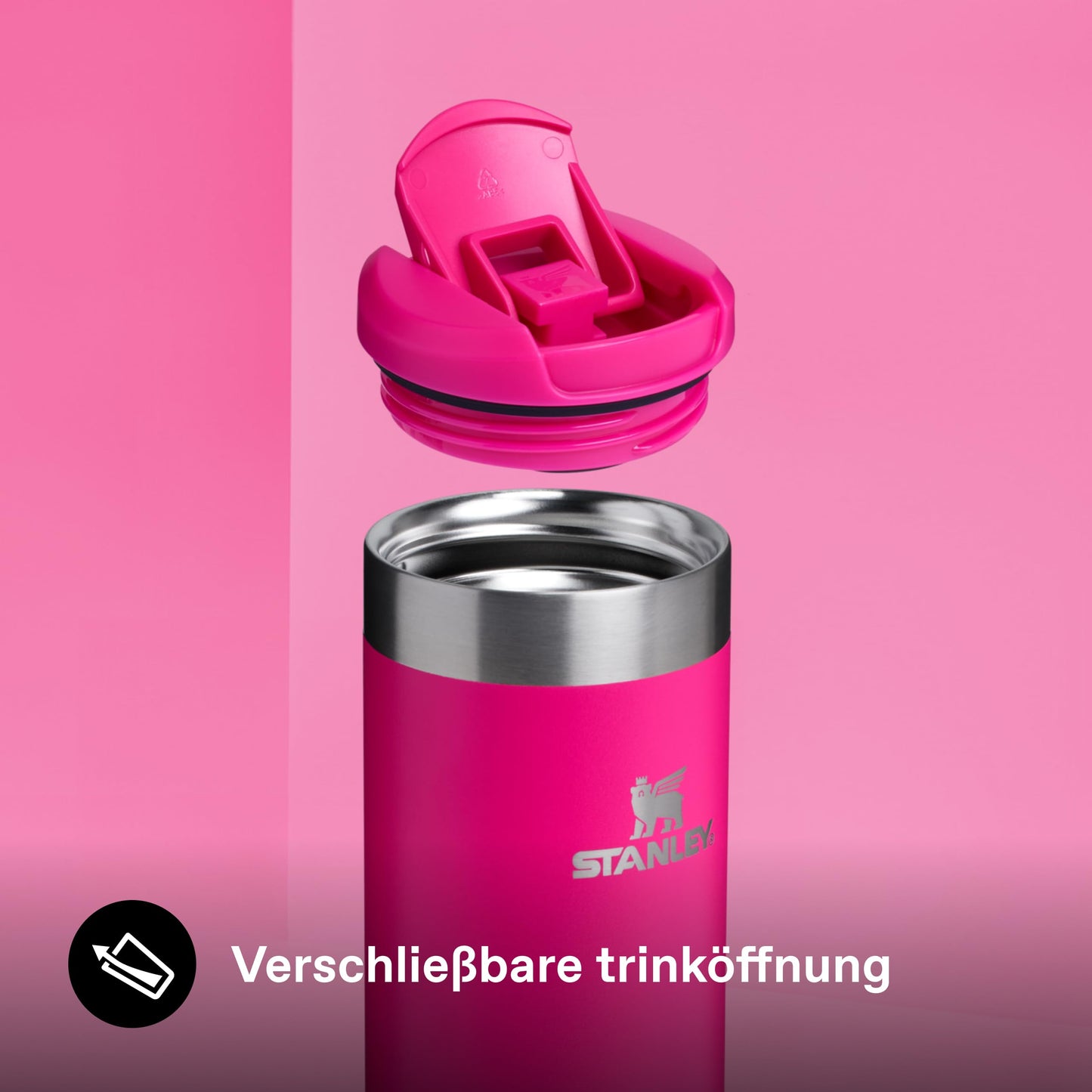 Stanley 1913 Aerolight Transit Thermo Mug 0.35L - Keeps Hot for 4 Hours - Dishwasher Safe - Coffee Mug To Go Leak-Proof - Compatible with Common Car Drink Holders - Thermos Flask - Pink - 100000004555