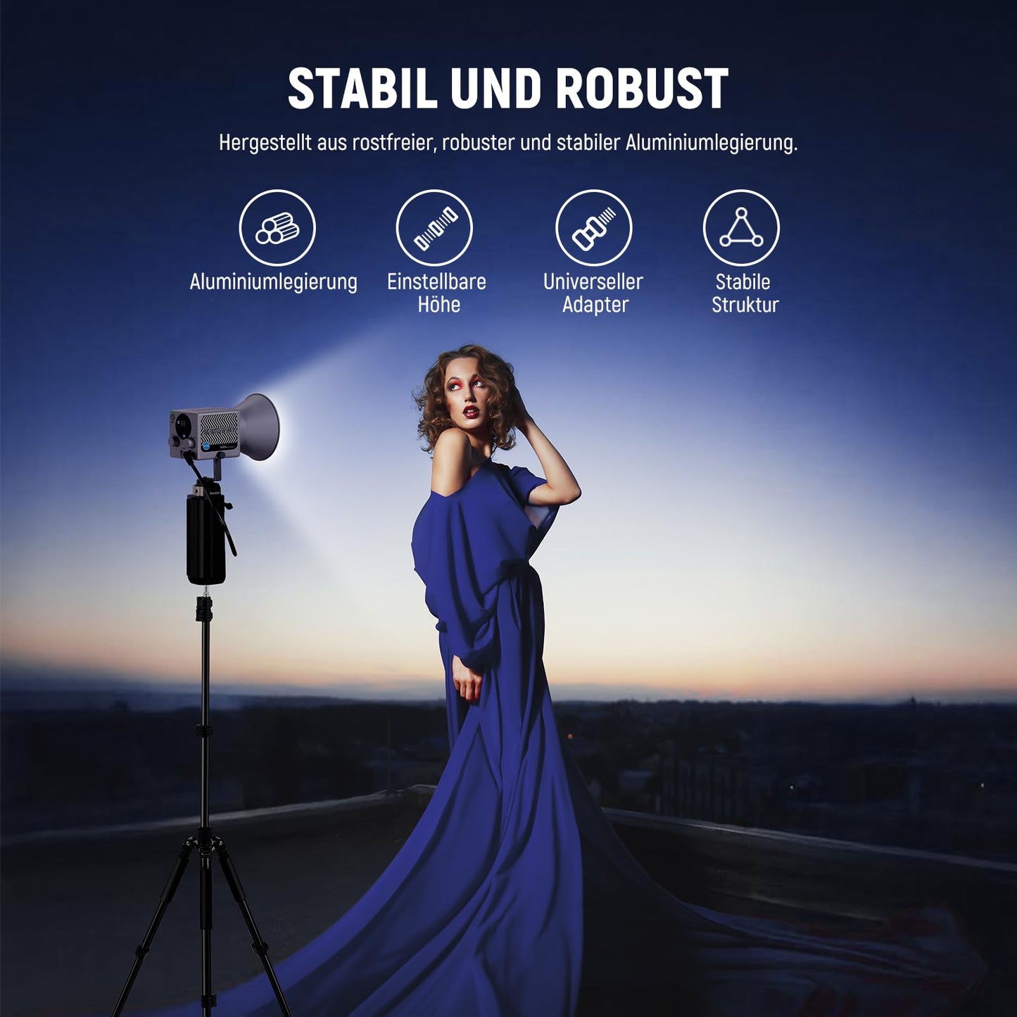NEEWER Photography Light Stand, 47-195cm (1.5-6.4 ft) Aluminum Tripod with Reversible Studio Lighting, Smartphone Video Tripod with 1/4" Screw for Flash Camera Softbox, 2kg Load Capacity, ST195