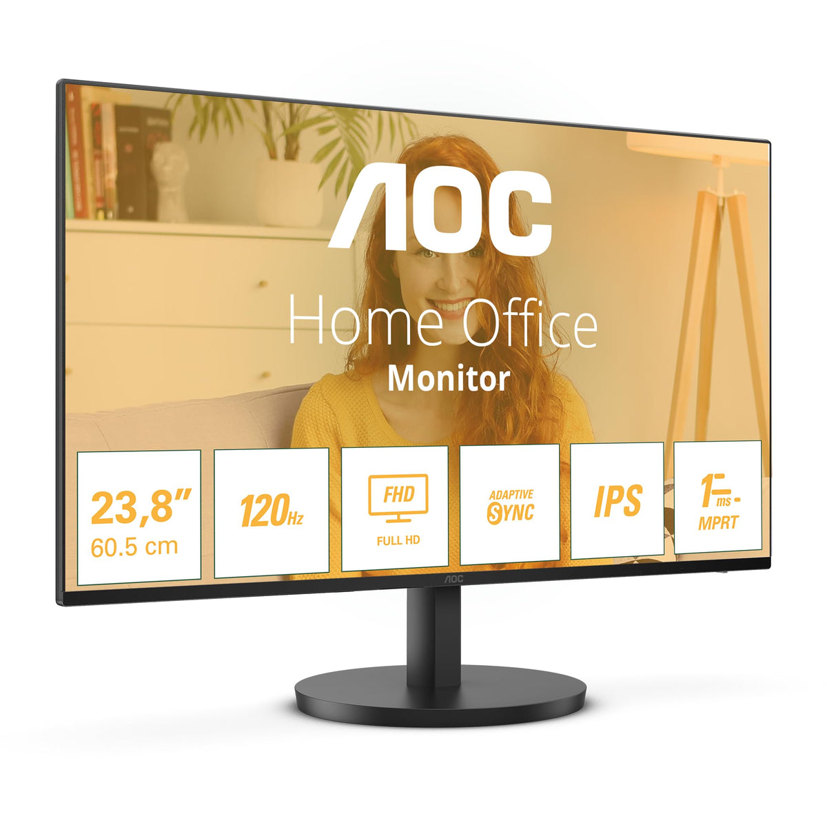 AOC 24B3HA2 Monitor FHD de 24 inch, 120Hz, panou IPS, 4ms GtG, difuzoare, (1920x1080 HDMI 1x 1.4) negru
