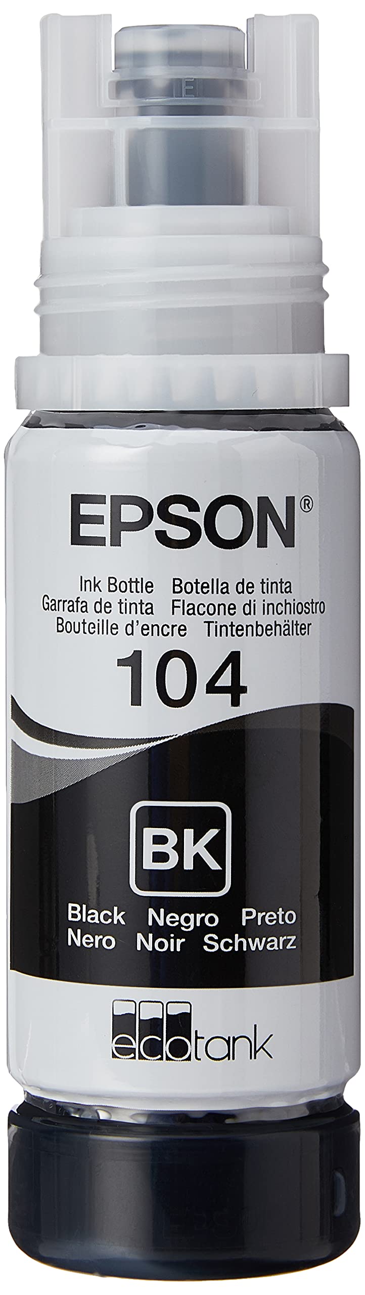 Epson EcoTank 104 Original Ink Bottle | Black| High yield – Up to 4,500 pages | Brand Quality For Optimal Results (Pack of 2) - EP65580