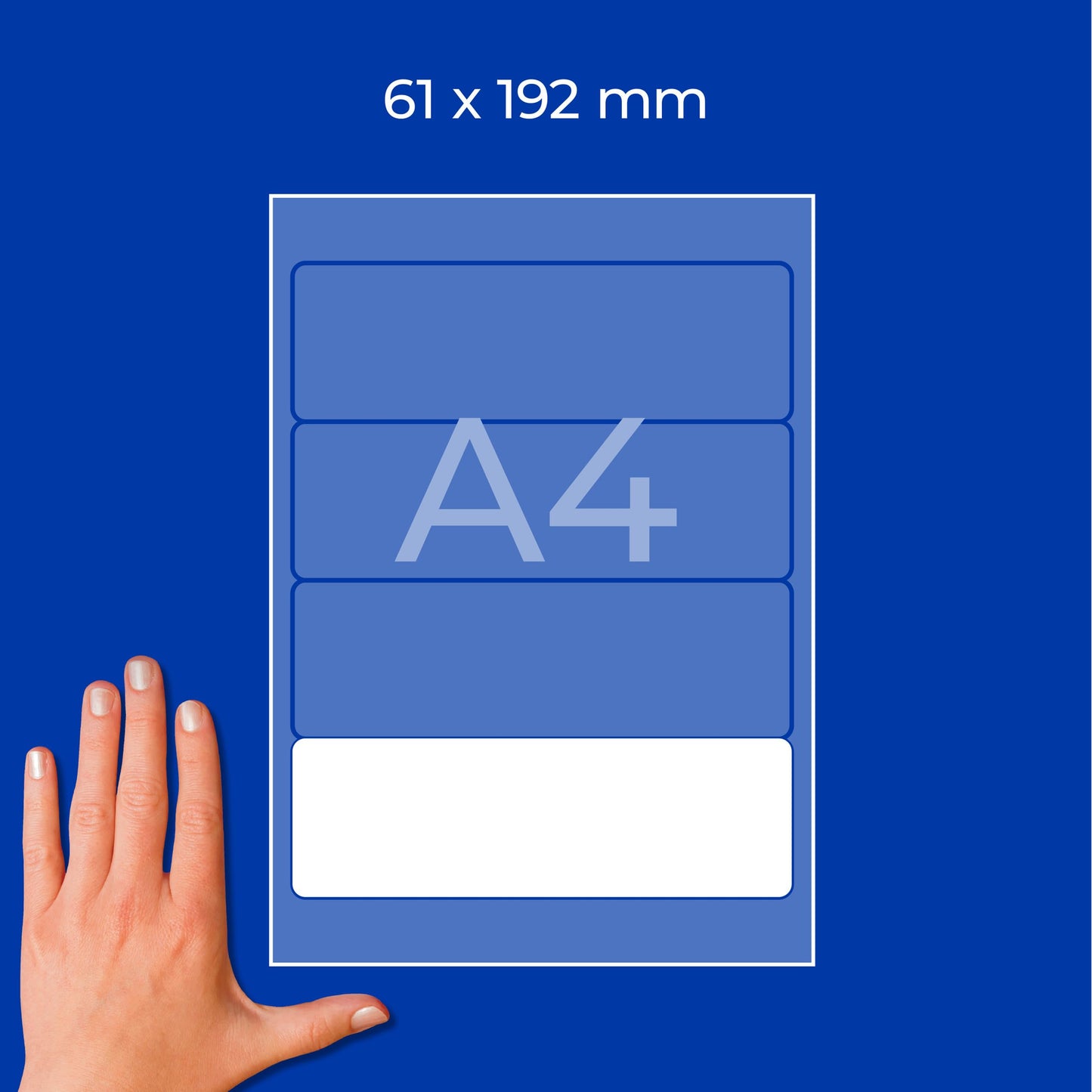 AVERY Zweckform L4761-100 folder spine labels (400 spine labels with ultragrip, 61x192mm on A4, wide/short, self-adhesive, completely opaque, printable folder labels) 100 sheets, white
