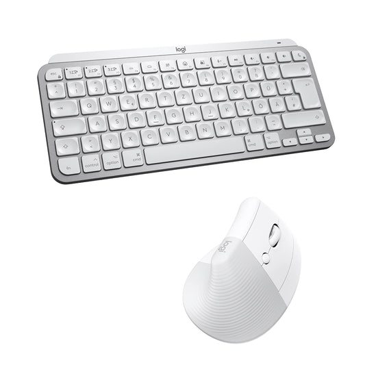 Logitech set with MX Keys Mini keyboard for Mac and Lift vertical ergonomic mouse for Mac – wireless, Bluetooth, backlit keys, quiet, macOS/iPadOS/MacBook/iMac/iPad - 910-006473