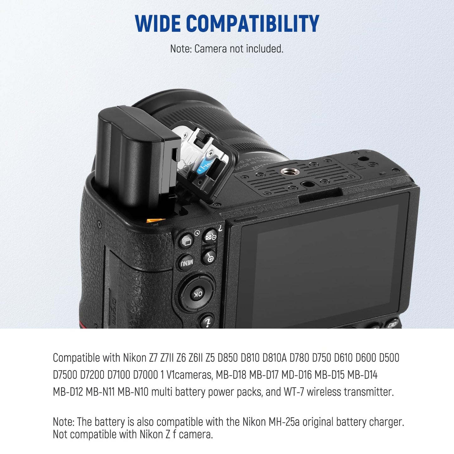 NEEWER replacement battery and charger set for EN-EL15c compatible with Nikon
