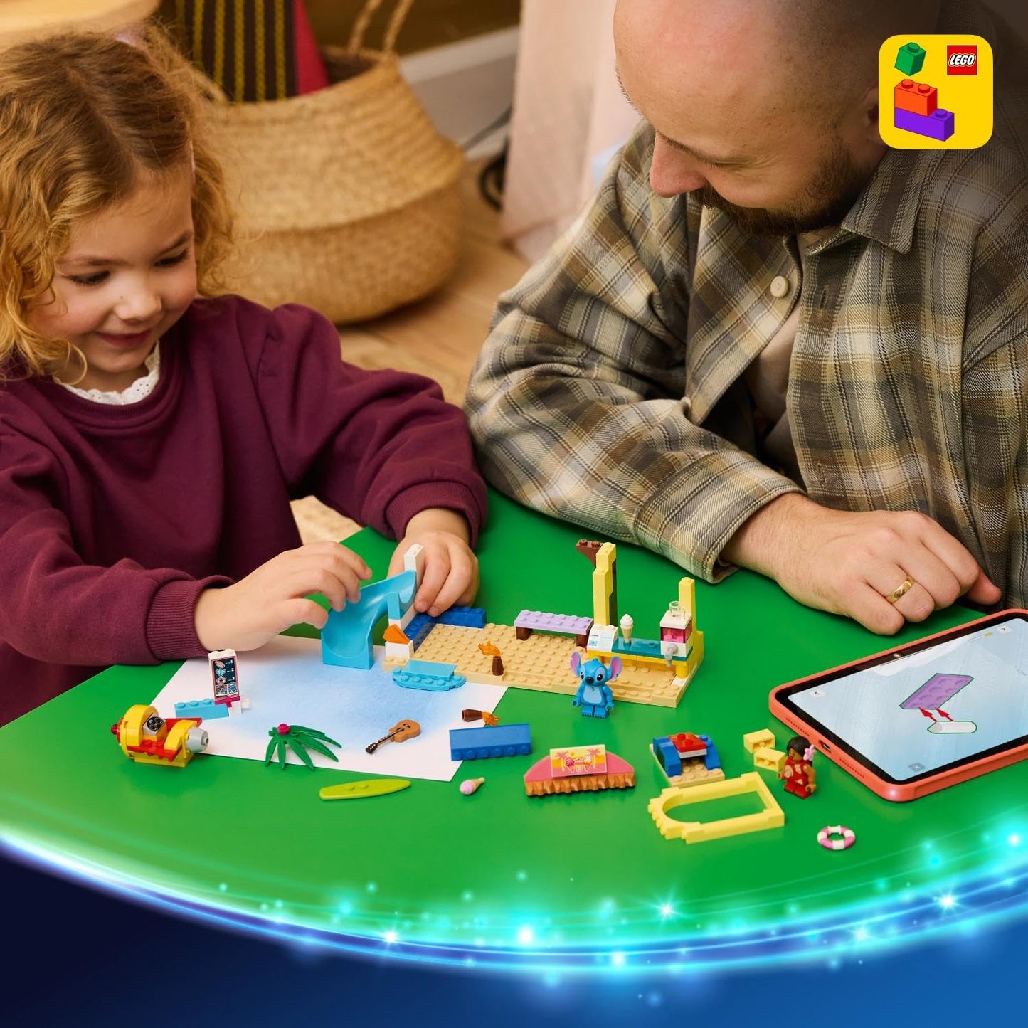 LEGO ǀ Disney Fun on the Beach with Lilo and Stitch Educational Toy with 2 Shops, Spaceship Ride and 2 Minifigures - Montessori Set - Birthday Gift for Girls and Boys from 4 Years - 43280