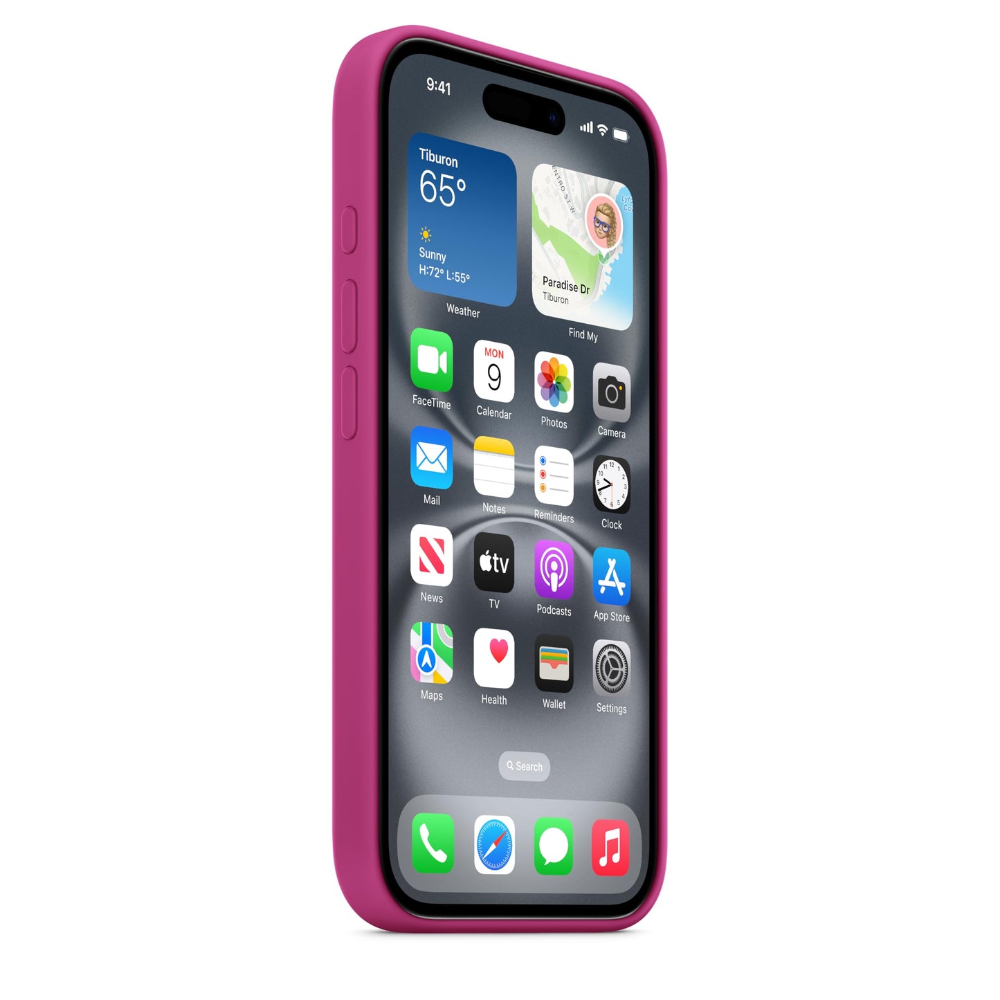 Apple iPhone 16 Silicone Case with MagSafe - Fuchsia  - MYY53ZM/A
