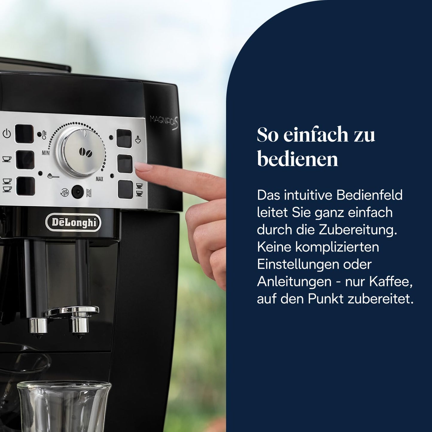 De’Longhi Magnifica S - Perfetto fully automatic coffee machine with classic milk frother, espresso and cappuccino coffee machine, control panel with buttons, black (ECAM22.110.B)