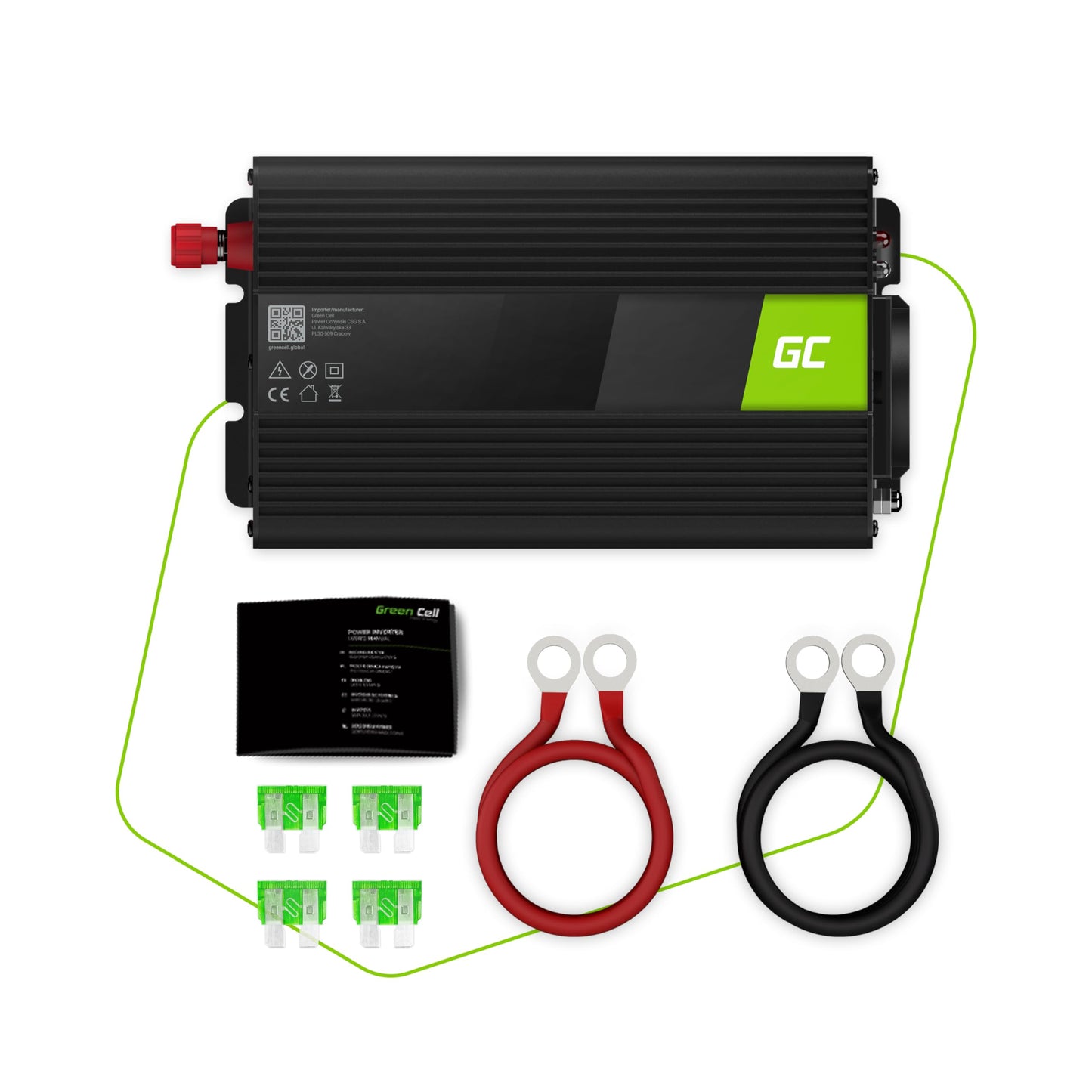 Green Cell 1000W/2000W 12V to 230V Volt Car Voltage Converter Inverter Power Solar Inverter DC AC Converter Current Converter Vehicles Caravan Car Modified Sine Wave Car Charger - INV08