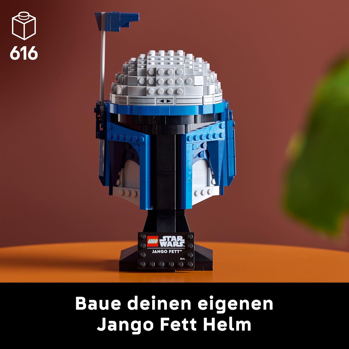 LEGO Star Wars 75408 Jango Fett Helmet - Mandalorian building set for adults - model with stand, nameplate and adjustable antenna - gift for fans of Attack of the Clones