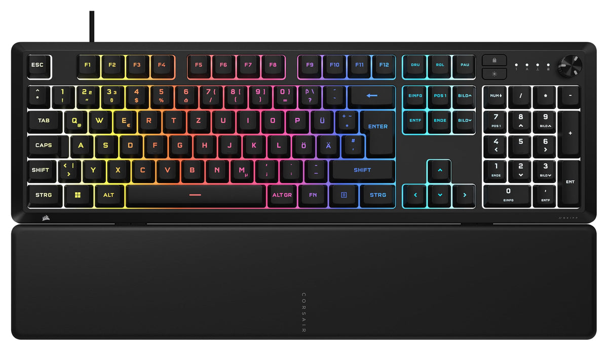 Corsair Skiff 100 Tastatur de gaming cu fir RGB – Negru - CH-9226H65-DE