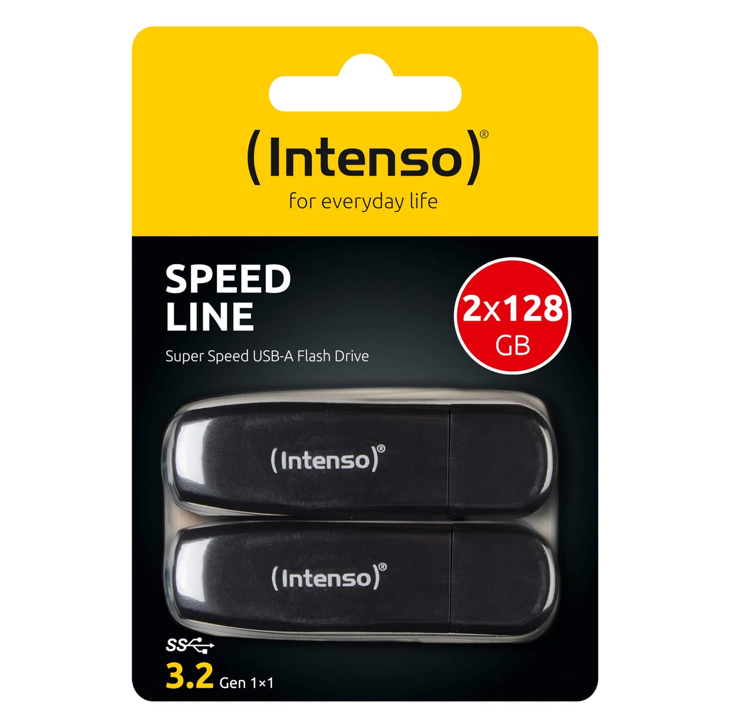 Intenso 2X 128GB Speed Line USB stick 3.2 Gen 1x1, black - memory stick - 3533495