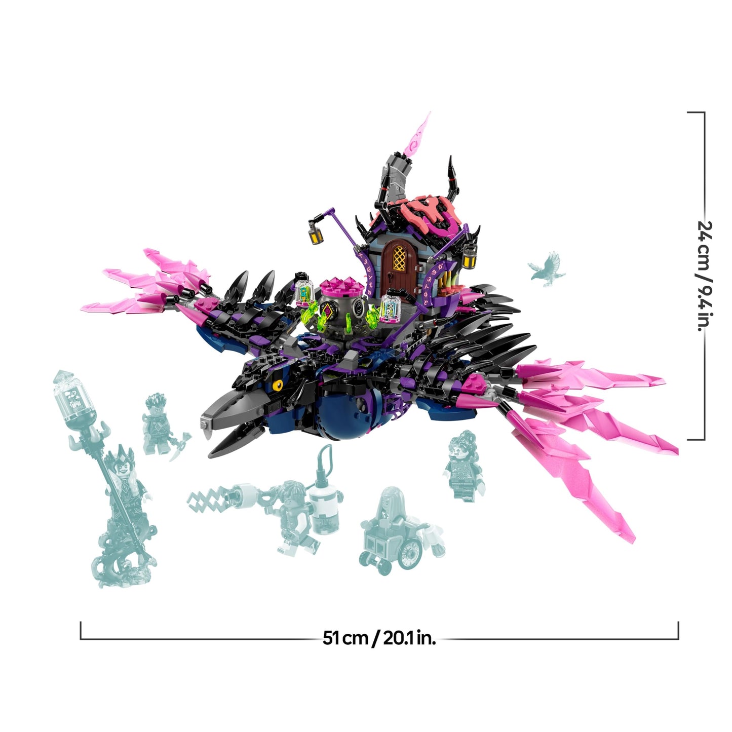 LEGO DREAMZzz 3in1 The Never Witch's Midnight Raven Animal Toy for 9 Plus Year Old Boys & Girls, Rebuild a Fantasy Hut as a House, Spider or Bird Figure, Birthday Gift Idea 71478