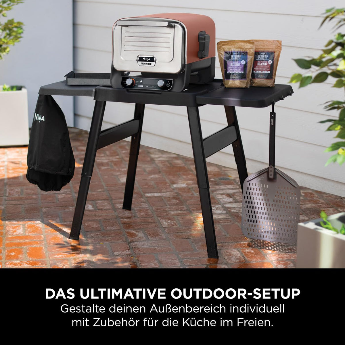 Masa lateral Ninja Woodfire pentru suport reglabil, Negru - XSKUSSTBLEU